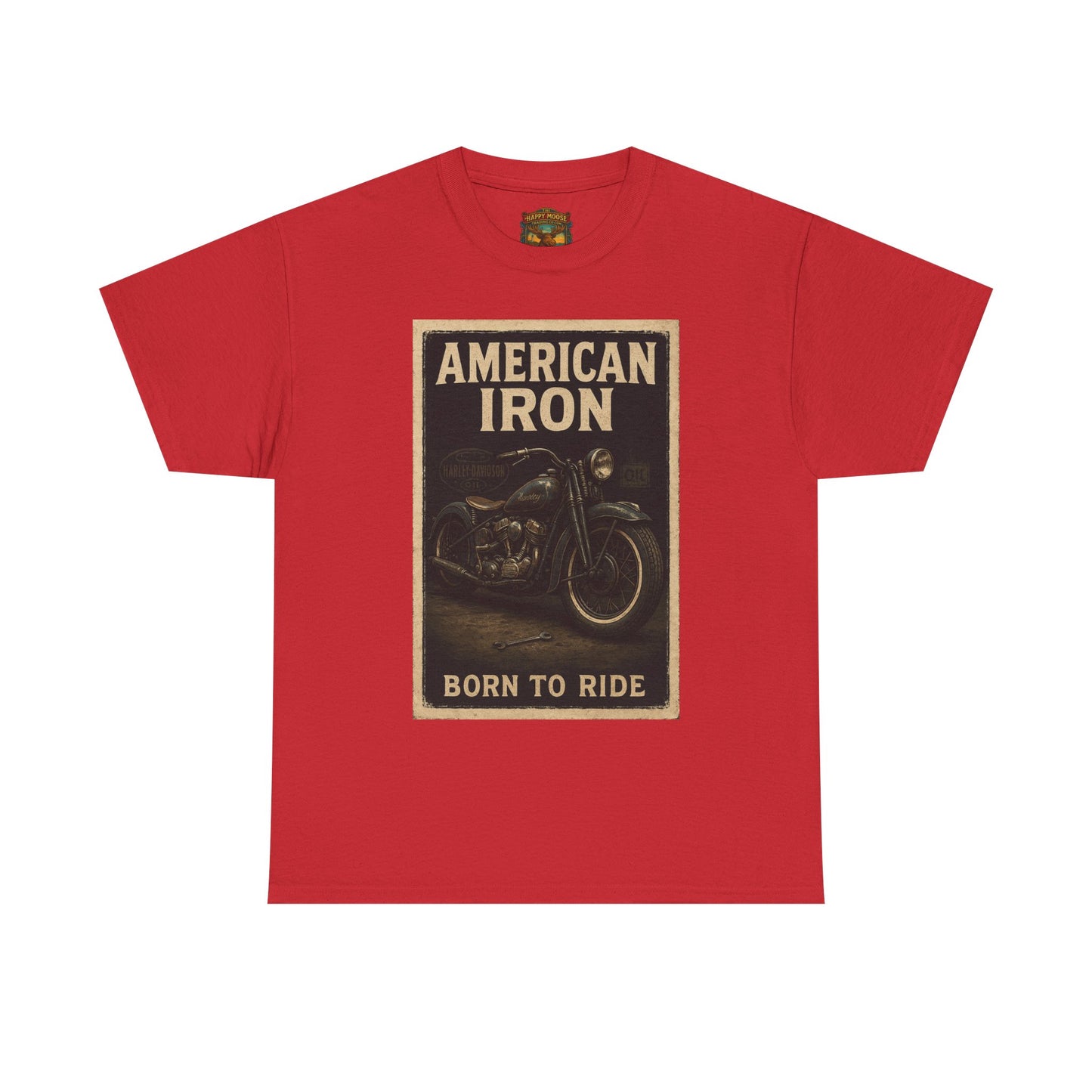 American Iron motorcycle poster Tee | Born to Ride vintage biker graphic T-Shirt