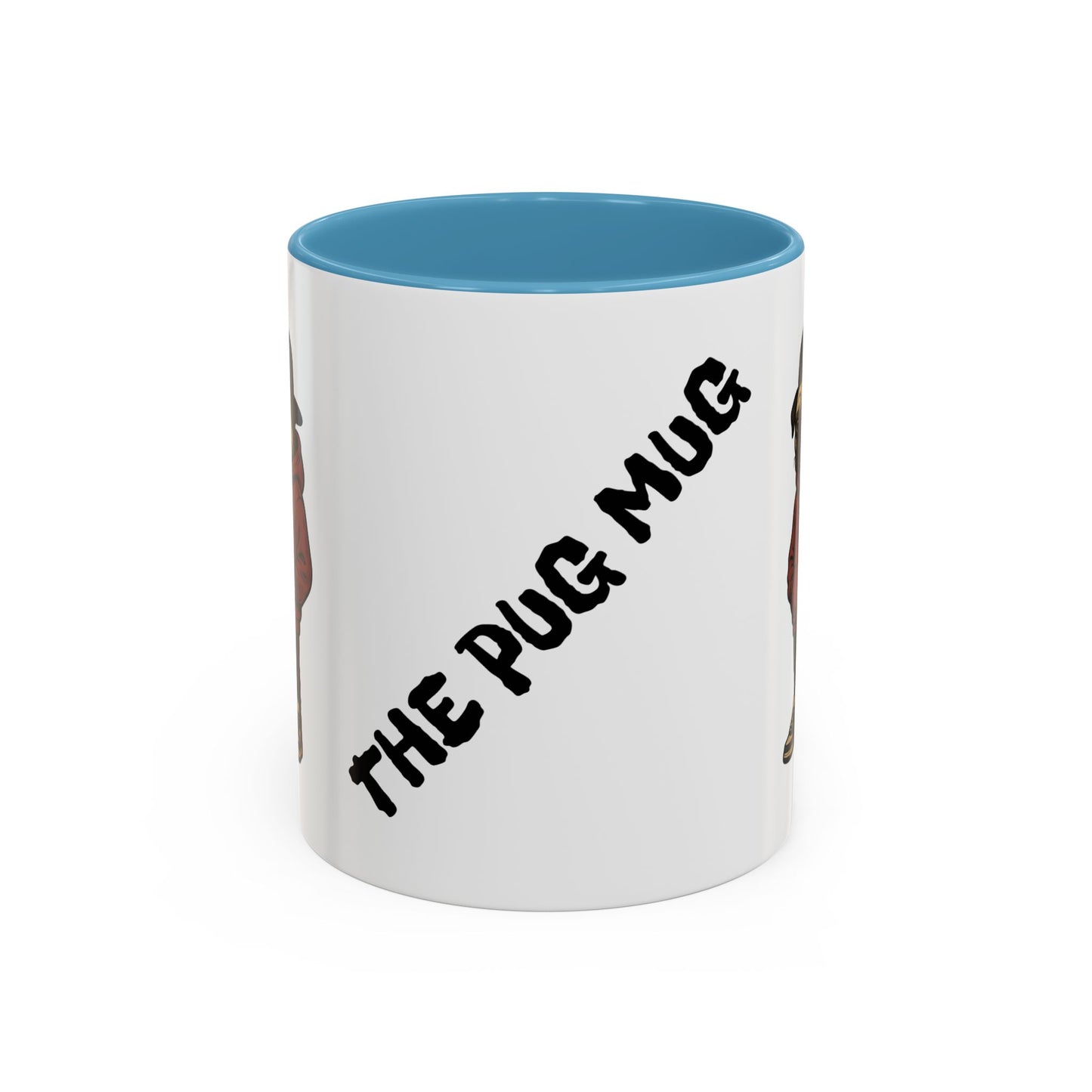 The Pug Mug Accent Coffee Mug — Cute Pug Cartoon Gift (11/15oz)