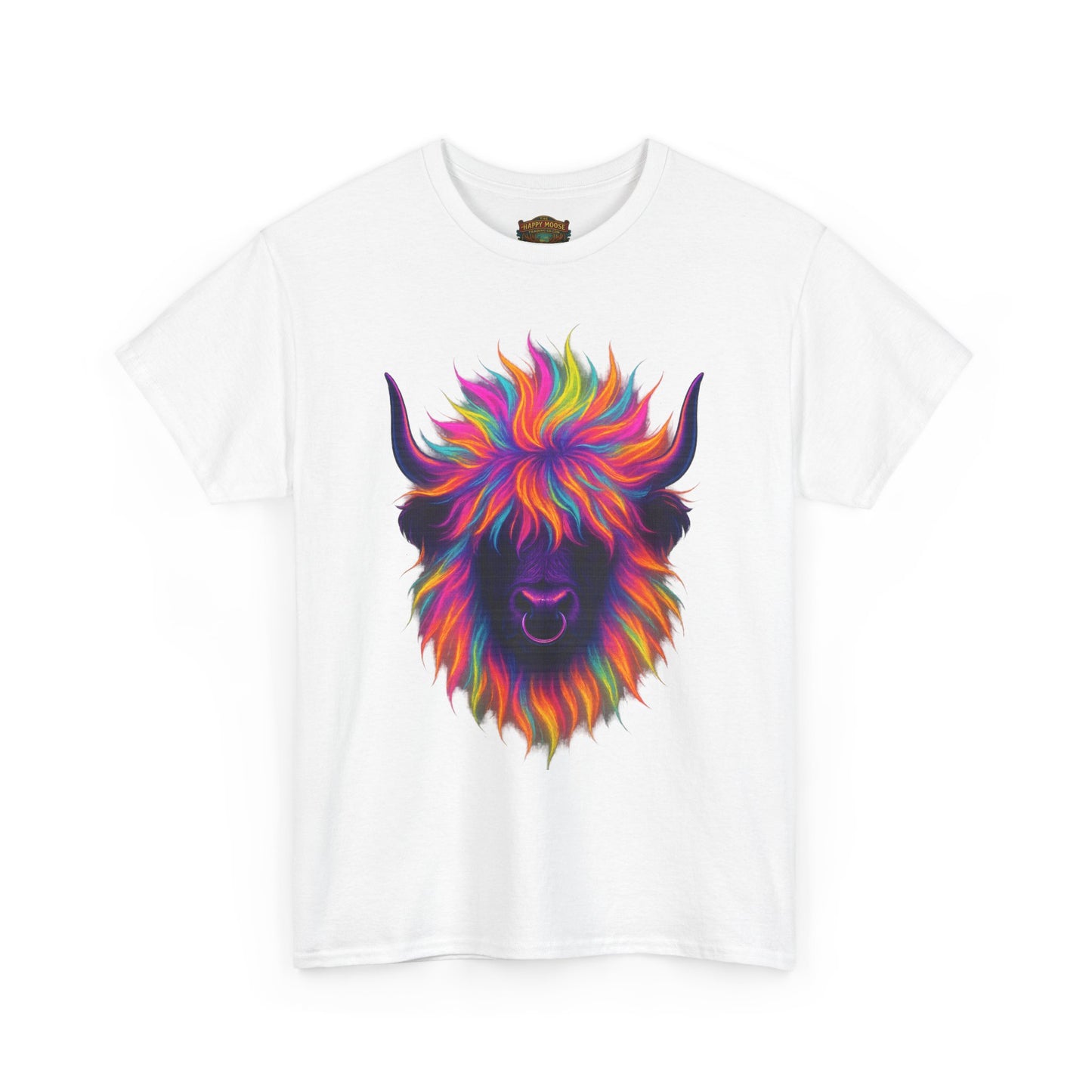 Colorful Highland Cow T-Shirt — Vibrant Rainbow Yak Graphic Tee