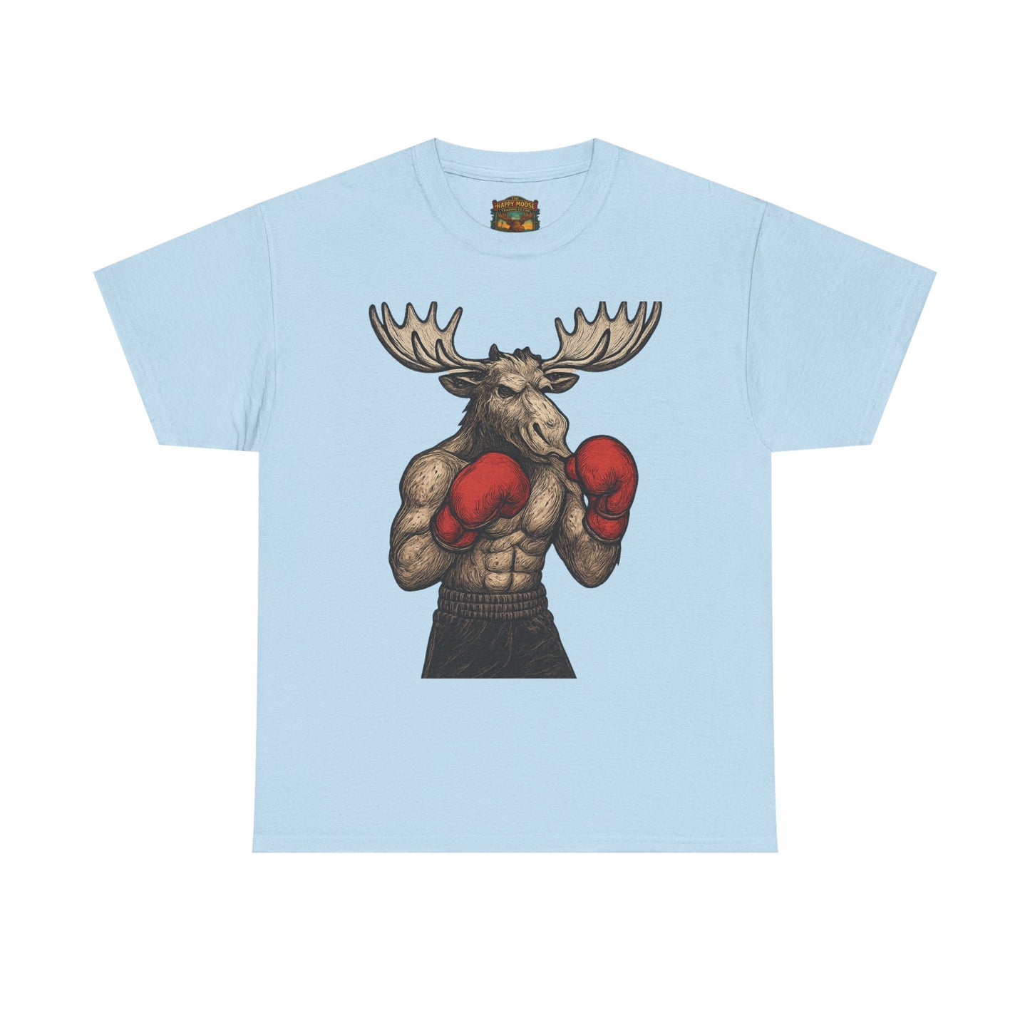 Boxing Moose T‑Shirt — Funny Wildlife Gym Tee for Men & Women