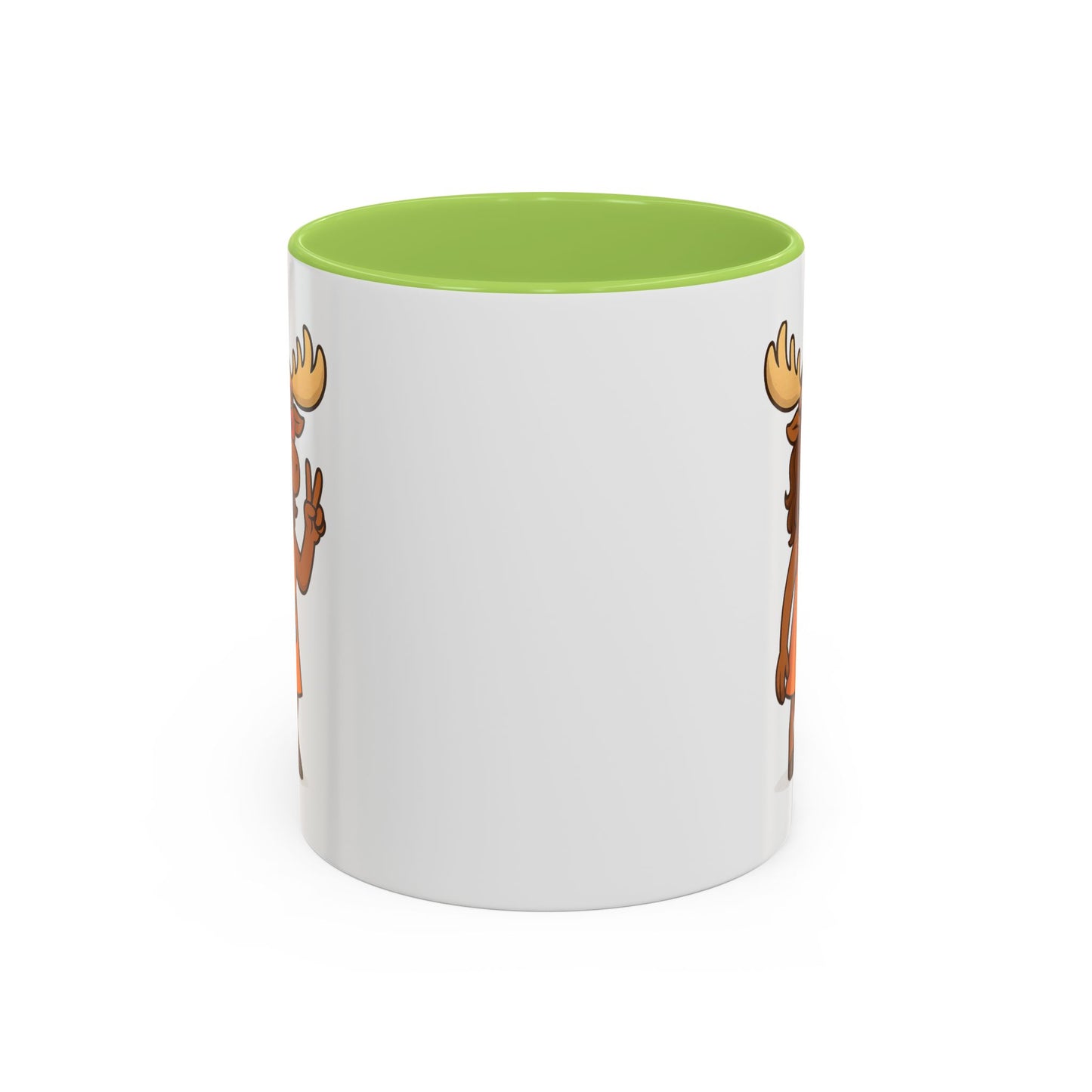 Hippie Moose Coffee Mug — Peace Sign Retro Moose Accent Mug (11/15oz)