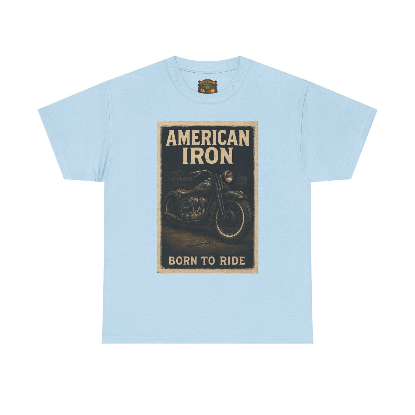 American Iron motorcycle poster Tee | Born to Ride vintage biker graphic T-Shirt