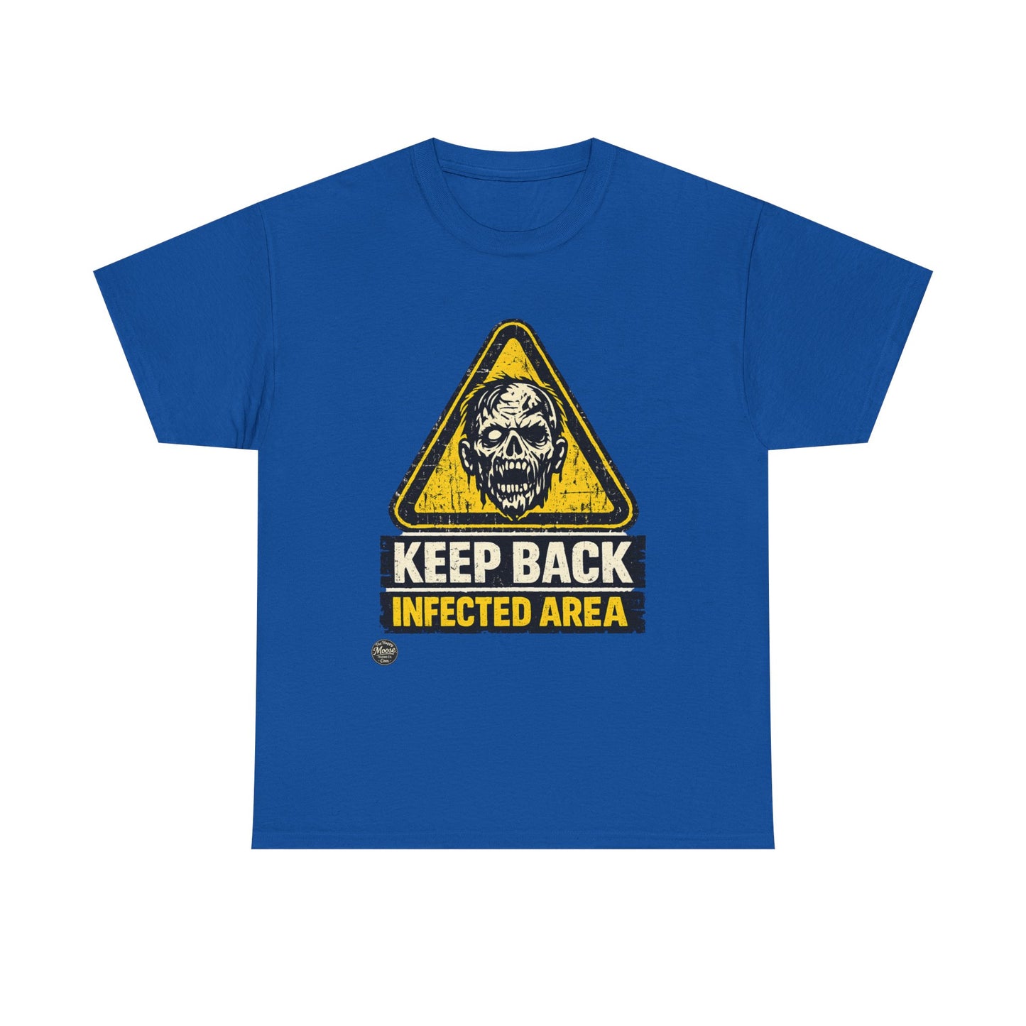 Zombie Warning Tee — "Keep Back Infected Area" Graphic T-Shirt