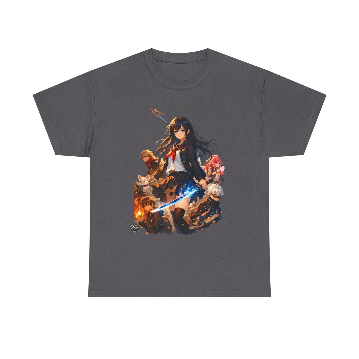 Anime Fantasy Heroine T-Shirt — Sword & Crew Art Tee #E008