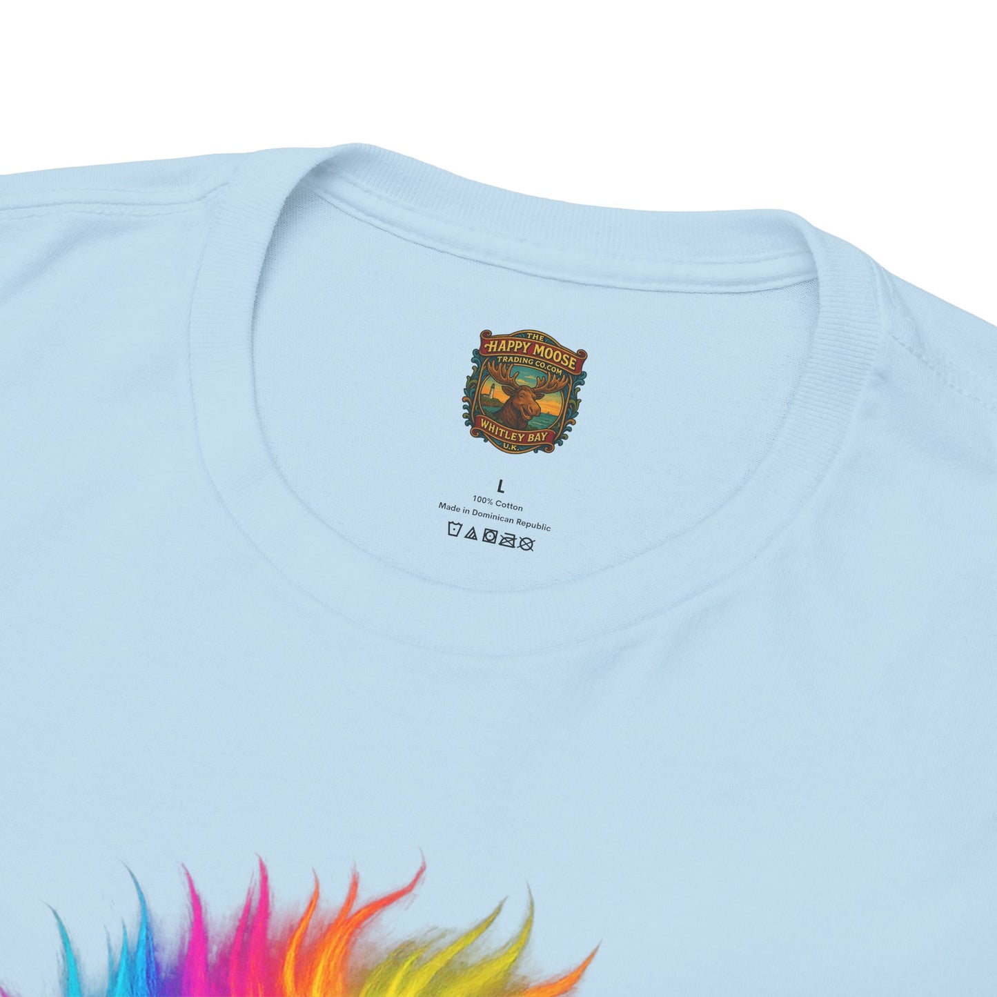 Rainbow Highland Cow T-Shirt — Colourful Neon Graphic Tee