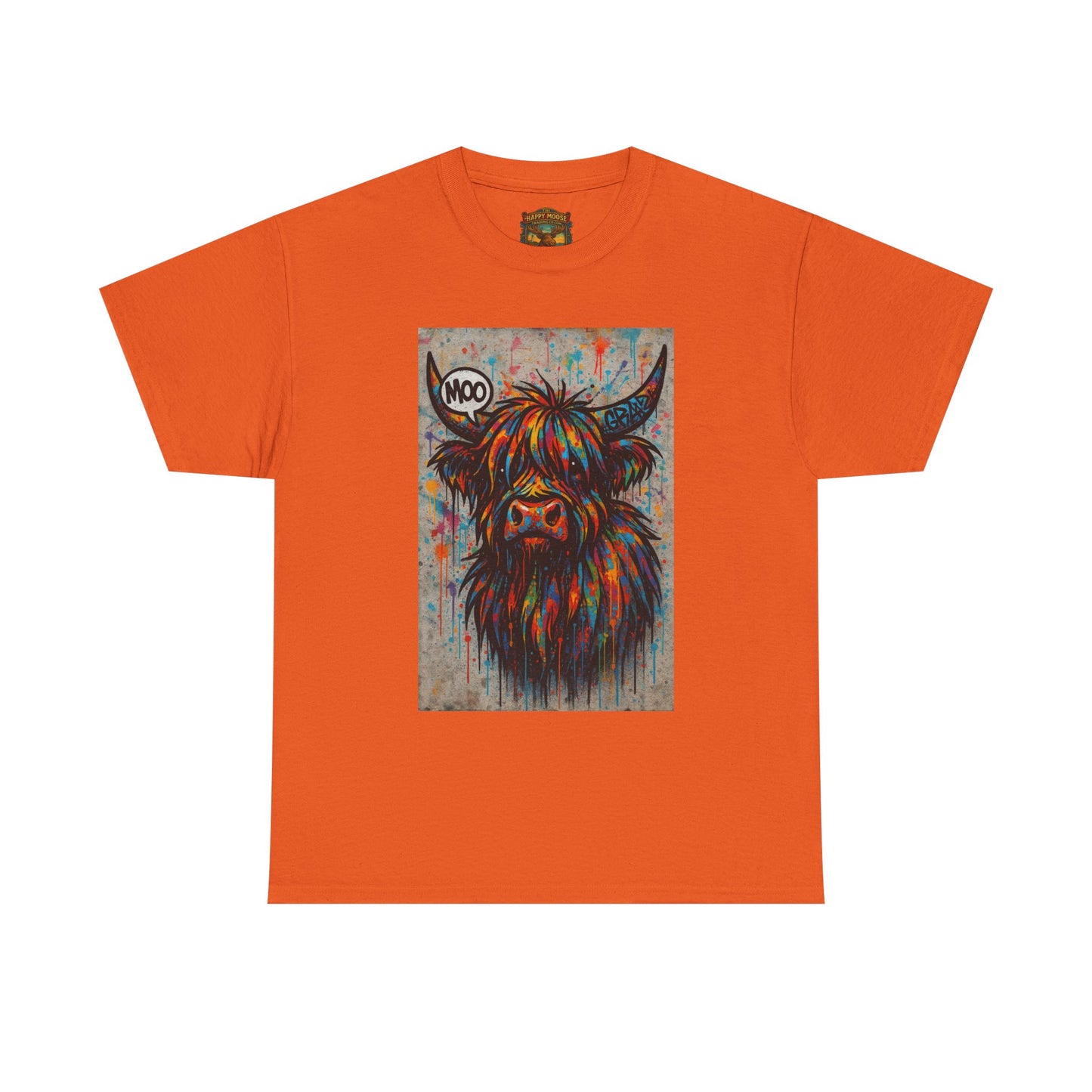 Psychedelic Highland Cow T-Shirt | Retro Rainbow Cow Art 7