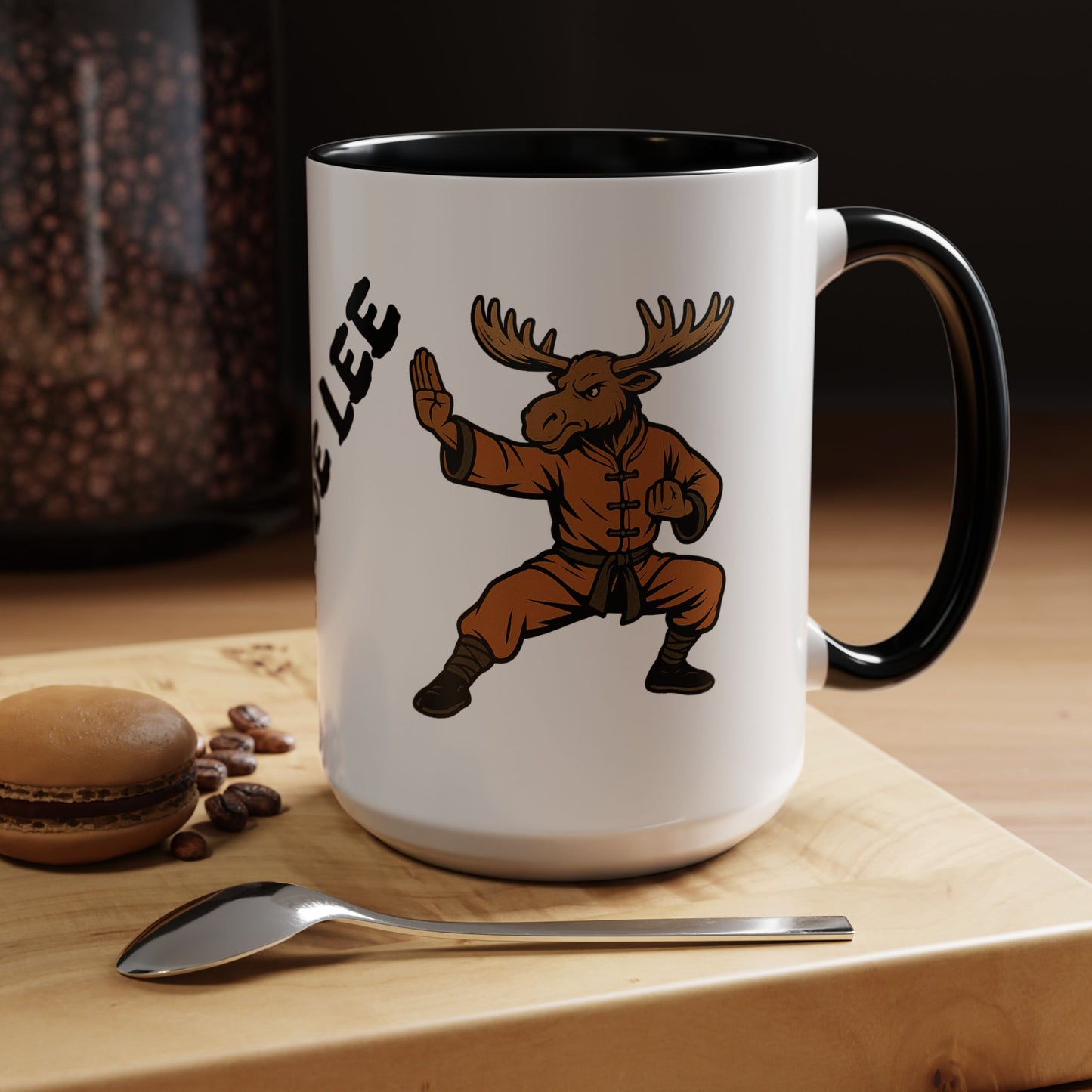 Moose Lee Martial Arts Accent Coffee Mug — Funny Moose Kung Fu 11/15oz