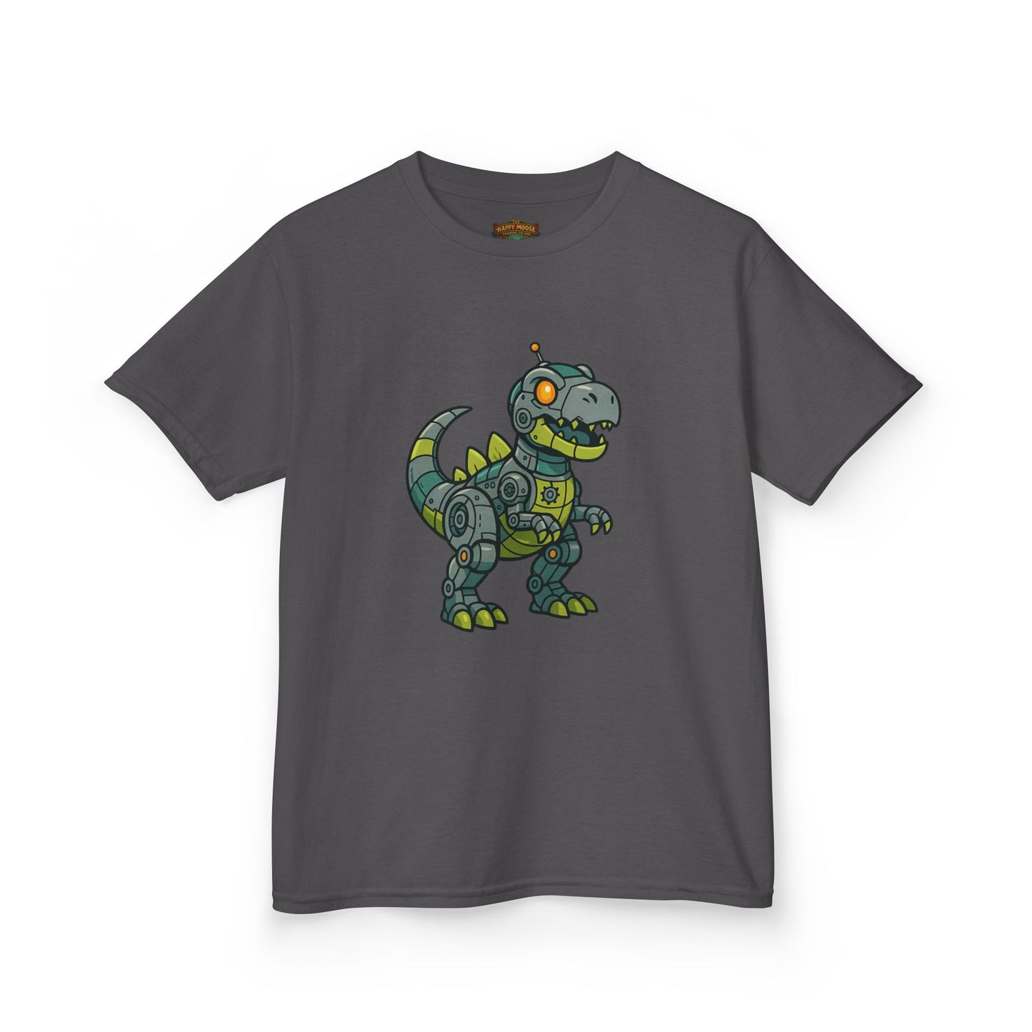 Kids Robot Dinosaur T‑Shirt — Cute Mech T‑Rex Graphic Tee for Boys & Girls