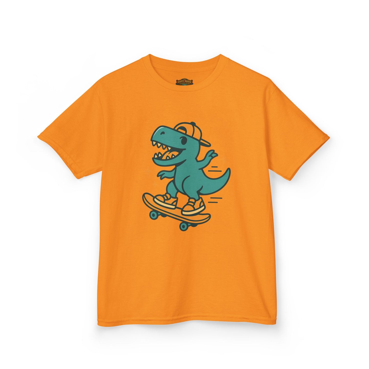 Kids Skateboarding Dino Tee — Cute Skateboard T‑Rex Graphic Shirt