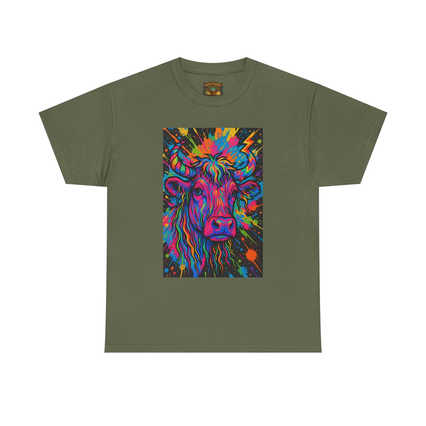 Psychedelic Highland Cow T-Shirt | Retro Rainbow Cow Art 4