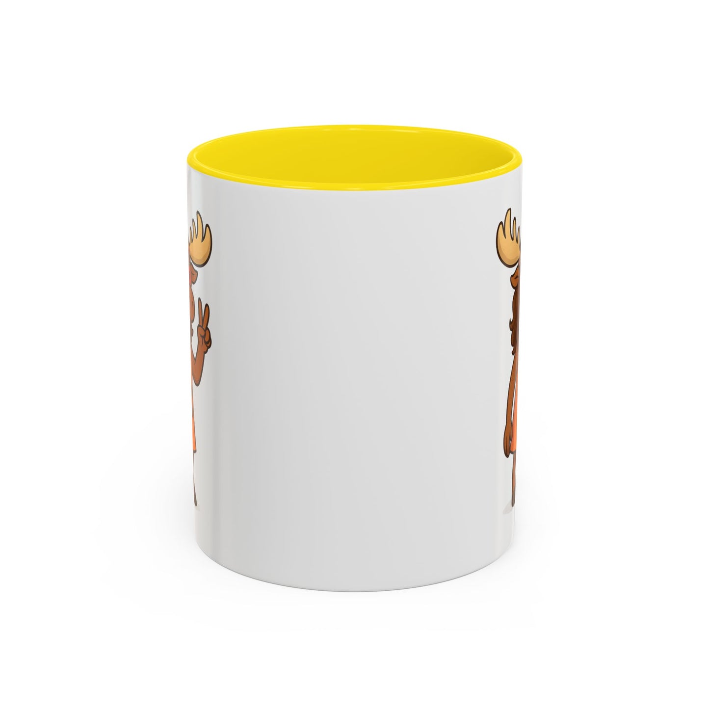 Hippie Moose Coffee Mug — Peace Sign Retro Moose Accent Mug (11/15oz)