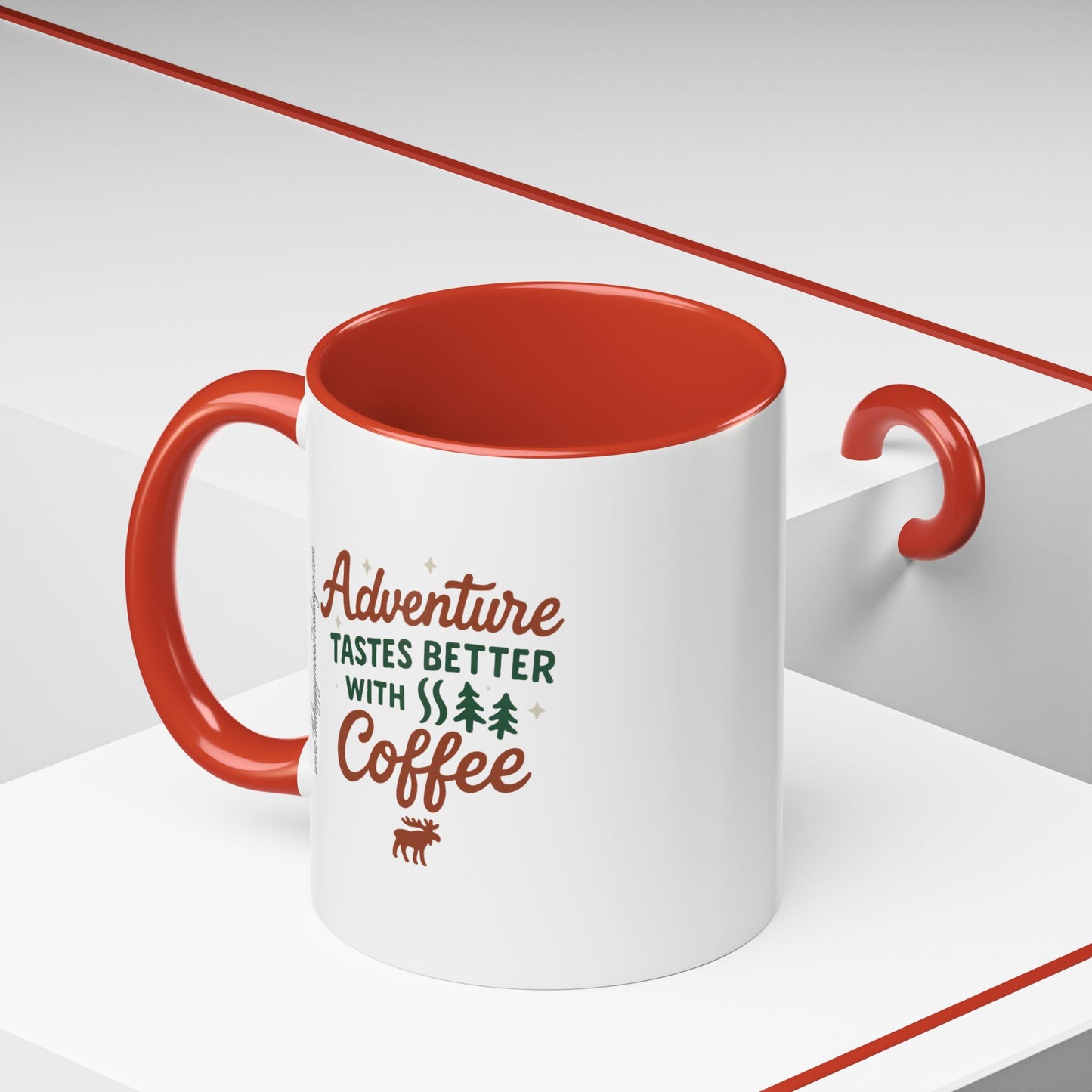 Adventure Tastes Better With Coffee Mug — "Adventure Tastes Better with Coffee" Rustic Outdoor Camper Gift (11/15oz)