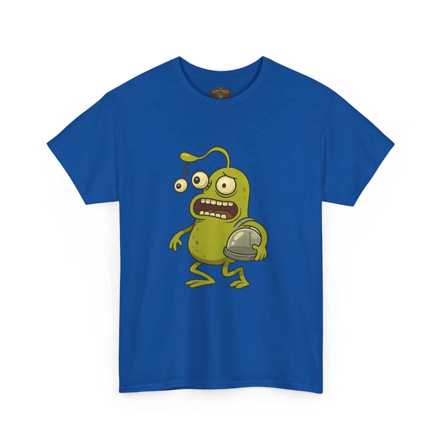 Green Alien Cartoon Tee | Funny Space Monster Illustration B