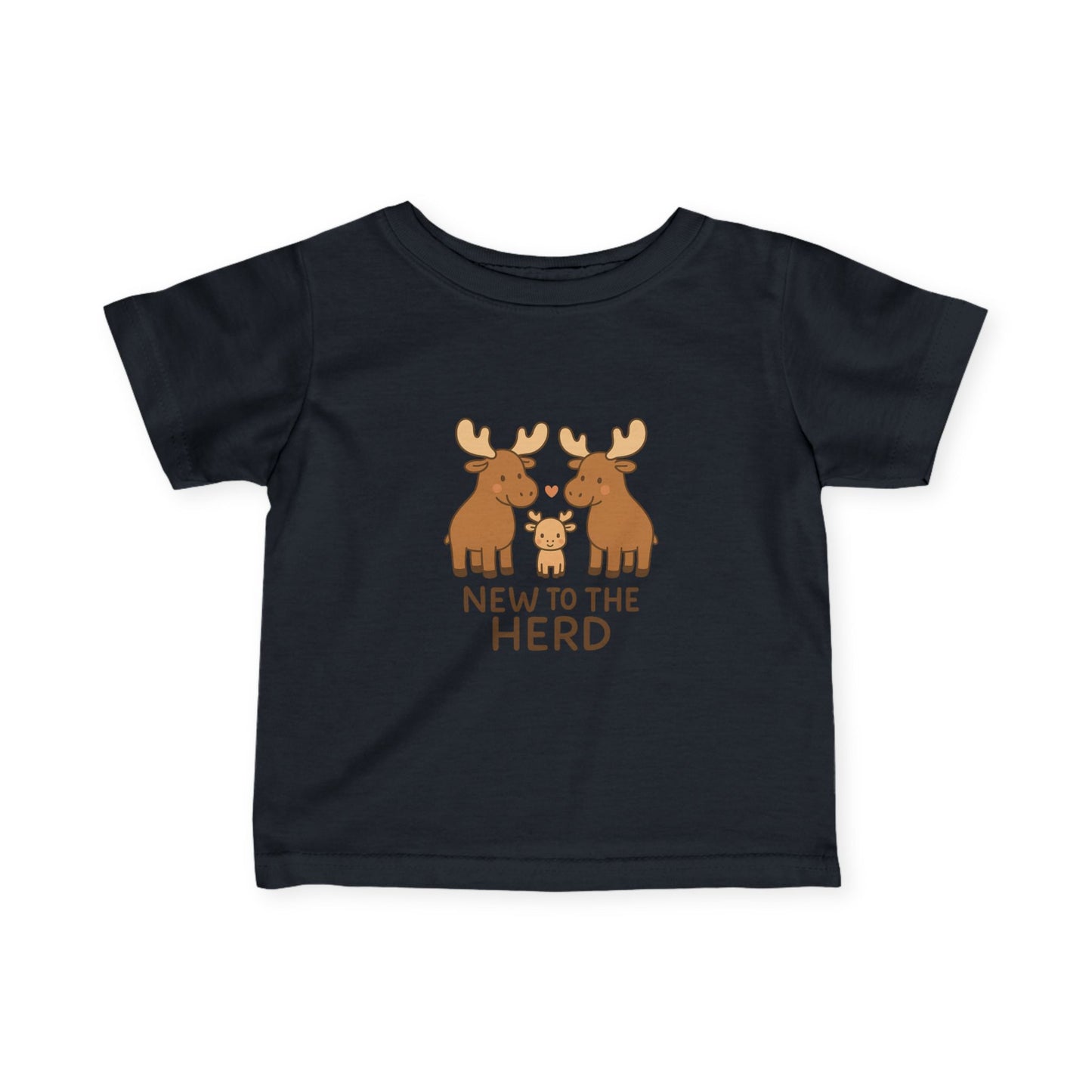 Infant Tee — "New to the Herd" Moose Family Baby Shirt