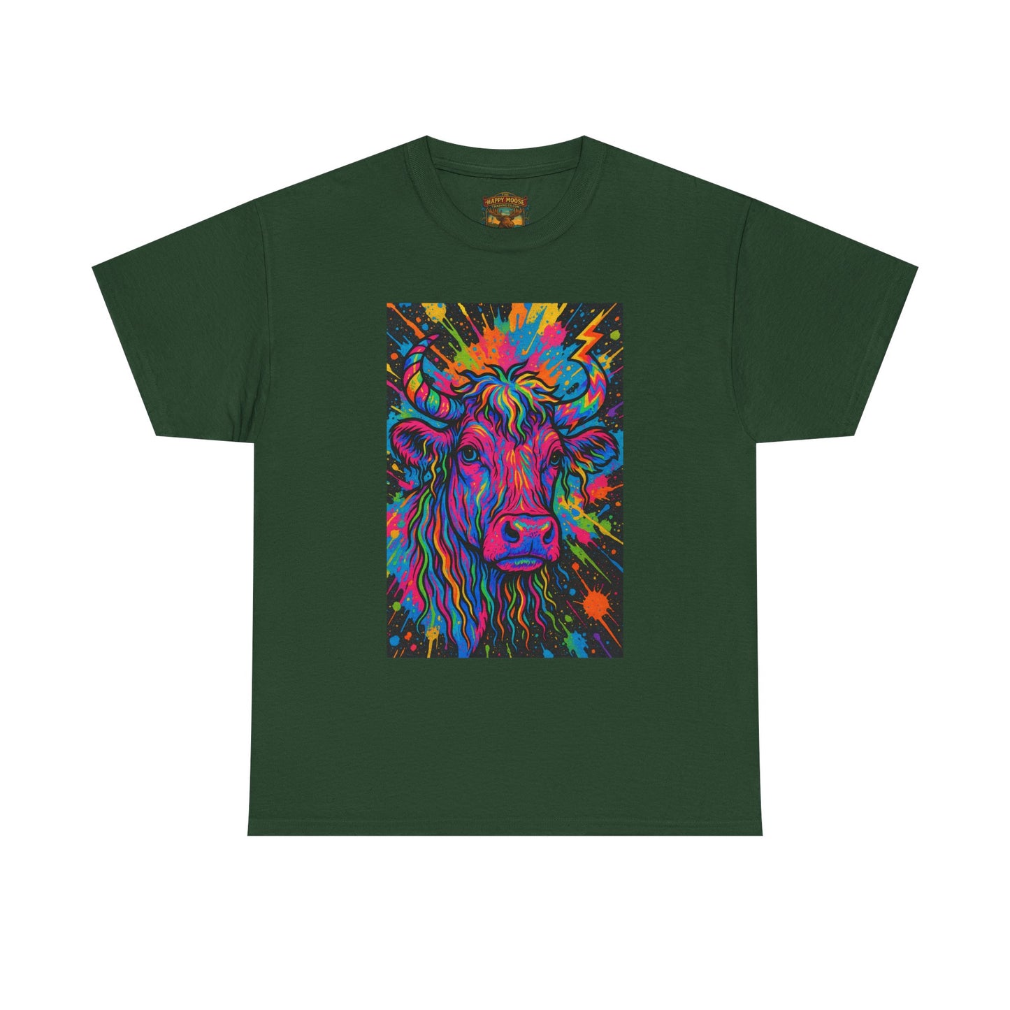 Psychedelic Highland Cow T-Shirt | Retro Rainbow Cow Art 4