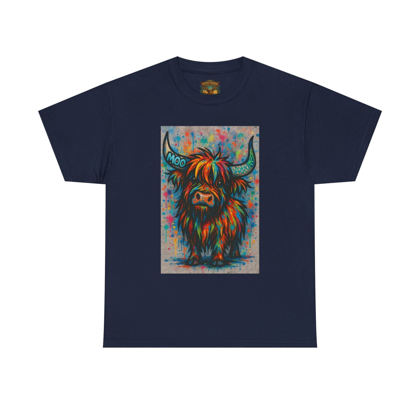 Psychedelic Highland Cow T-Shirt | Retro Rainbow Cow Art 8