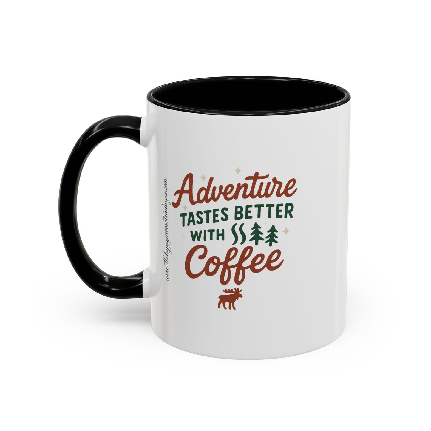 Adventure Tastes Better With Coffee Mug — "Adventure Tastes Better with Coffee" Rustic Outdoor Camper Gift (11/15oz)