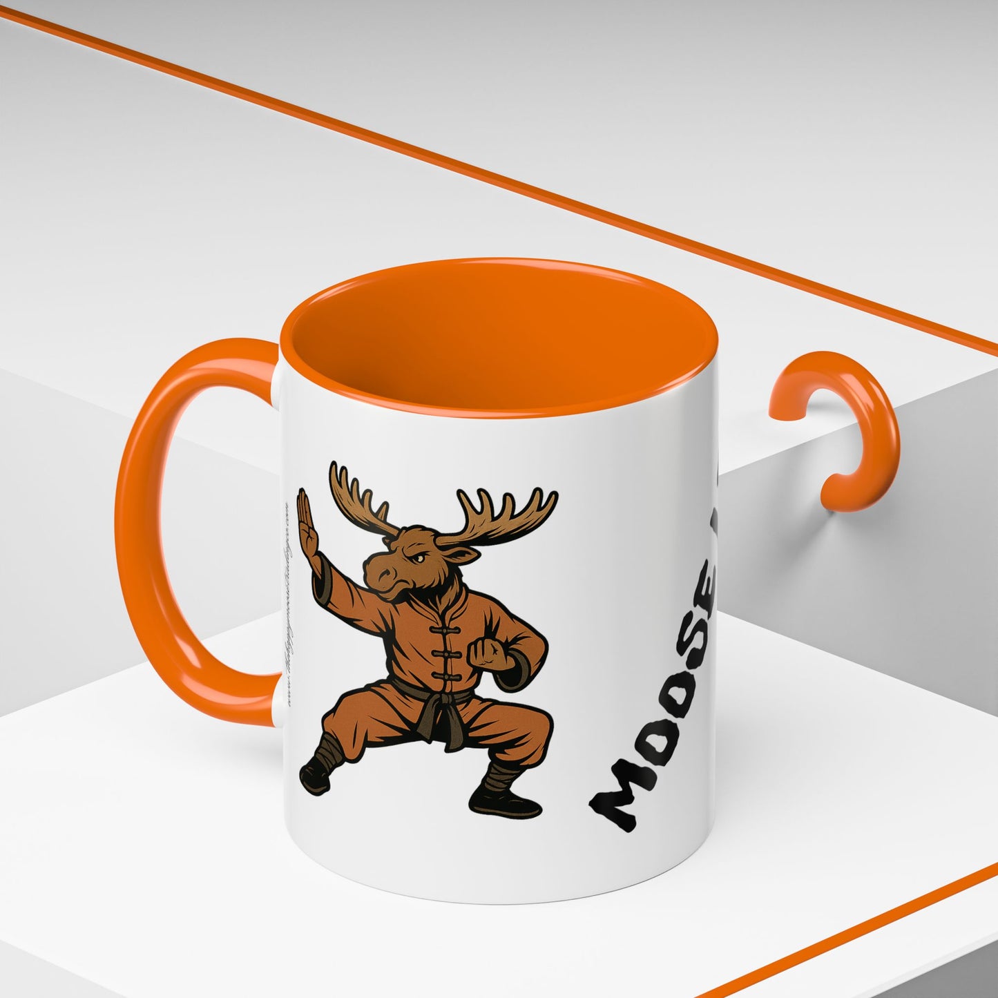 Moose Lee Martial Arts Accent Coffee Mug — Funny Moose Kung Fu 11/15oz