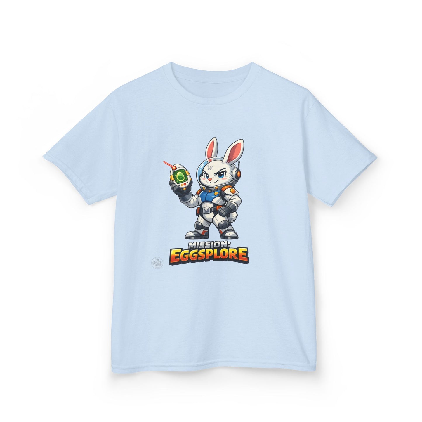 Kids Tee — 'Eggsplore' Bunny Space Explorer Graphic Shirt