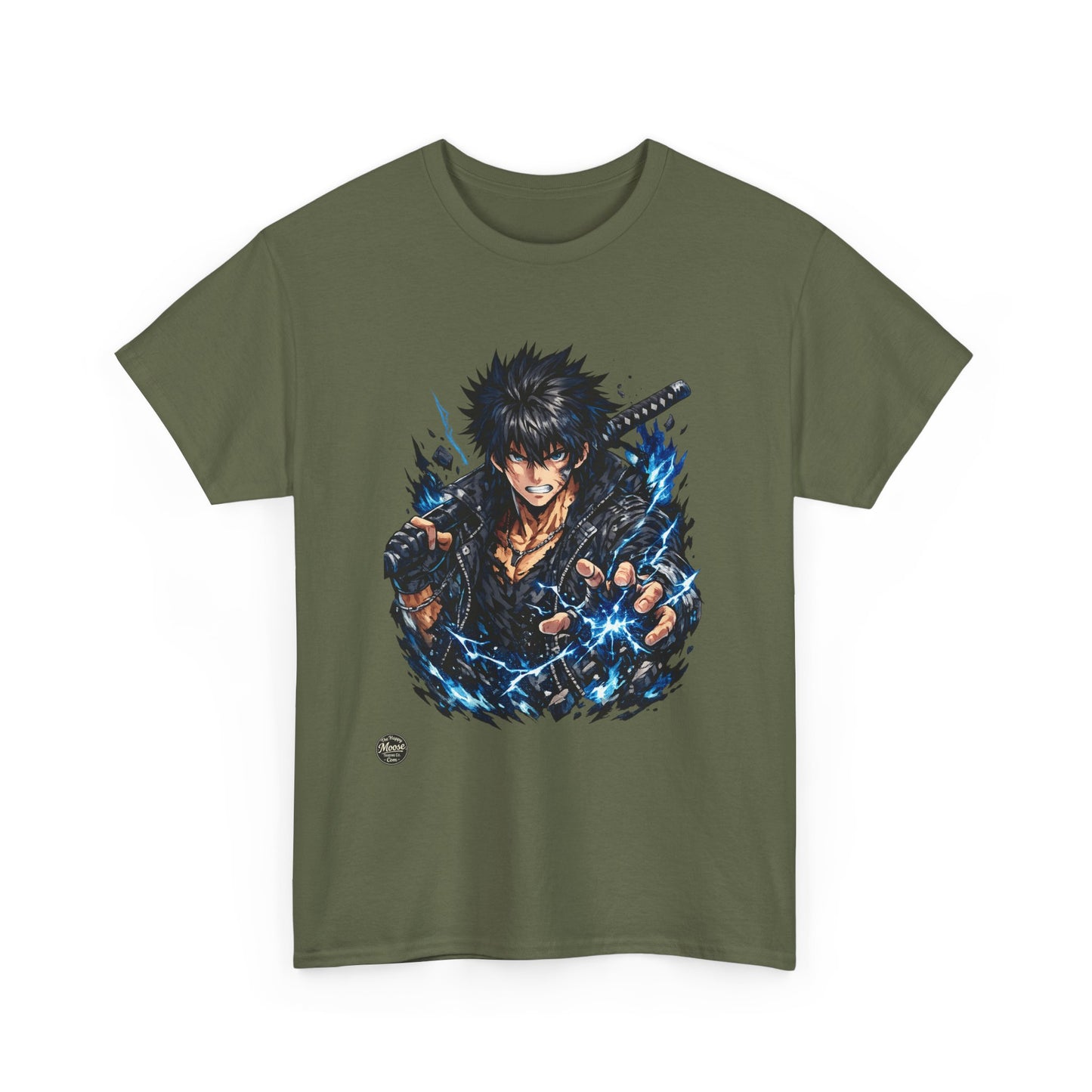 Samurai Warrior Anime Tee — Fierce Swordfighter Graphic T-Shirt #E005