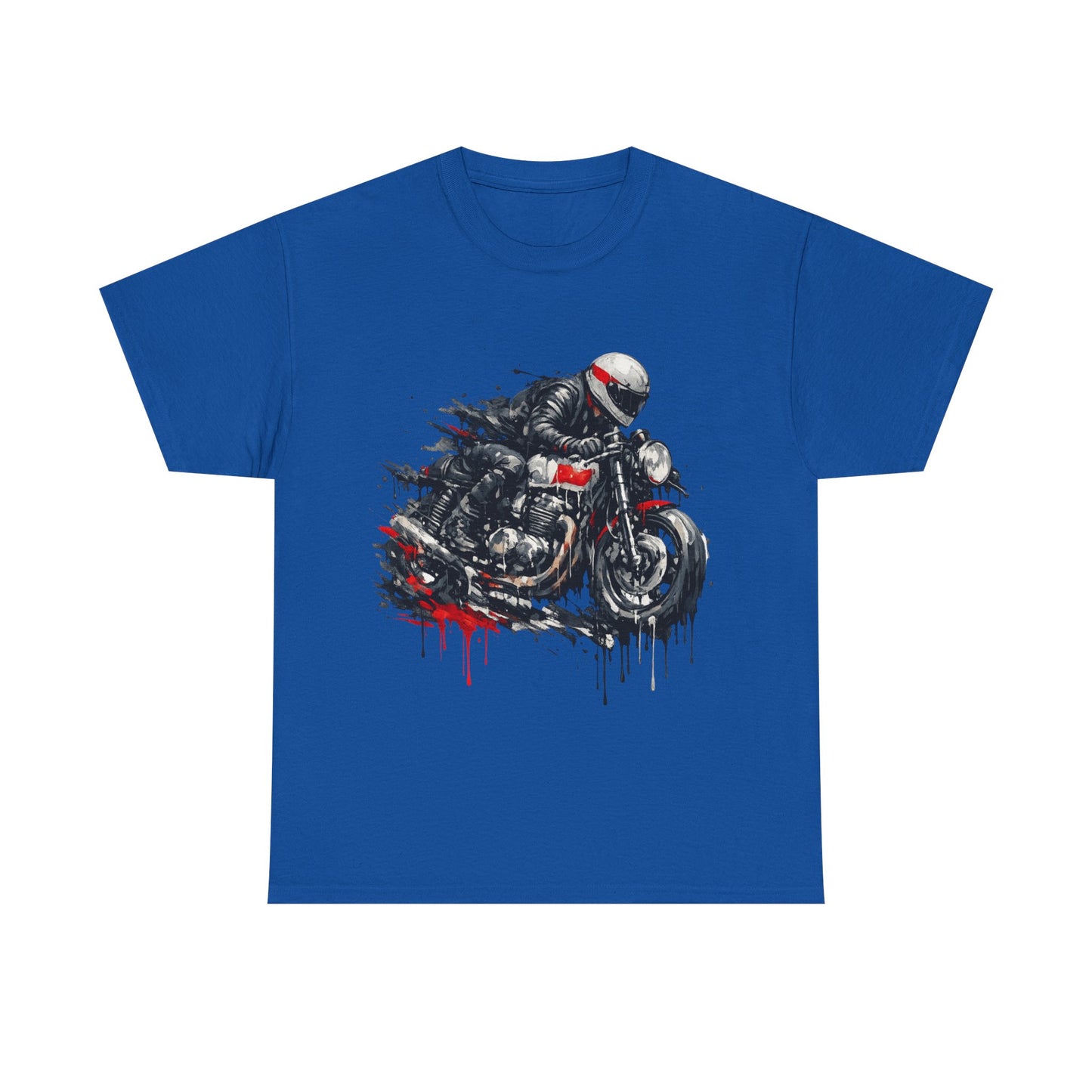 Motorcycle Racer T-Shirt Speed Rider Graphic Drip Street Art Biker Tee EBC09