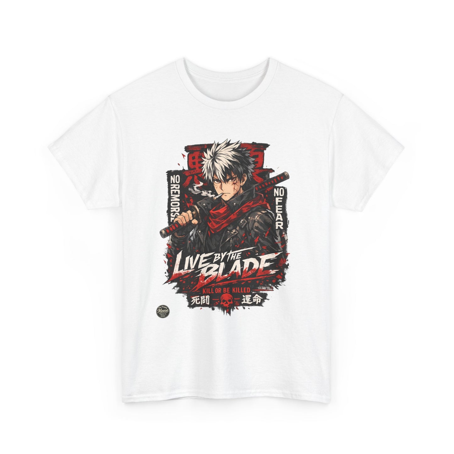 Live by the Blade Anime Tee — Samurai Sword Graphic T-Shirt #E003
