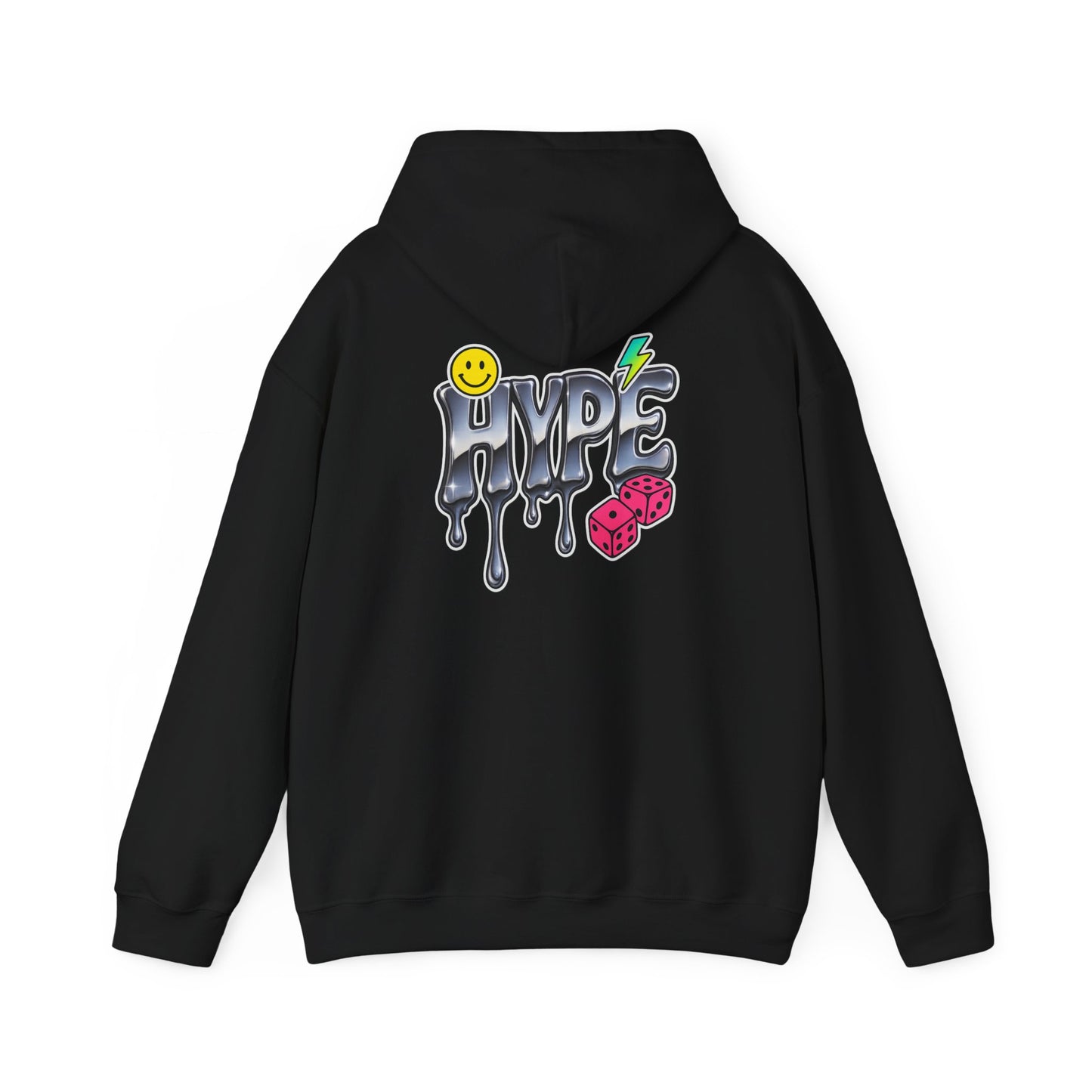 Hype Drip Hoodie — Graphic Streetwear Sweatshirt with Smiley & Dice
