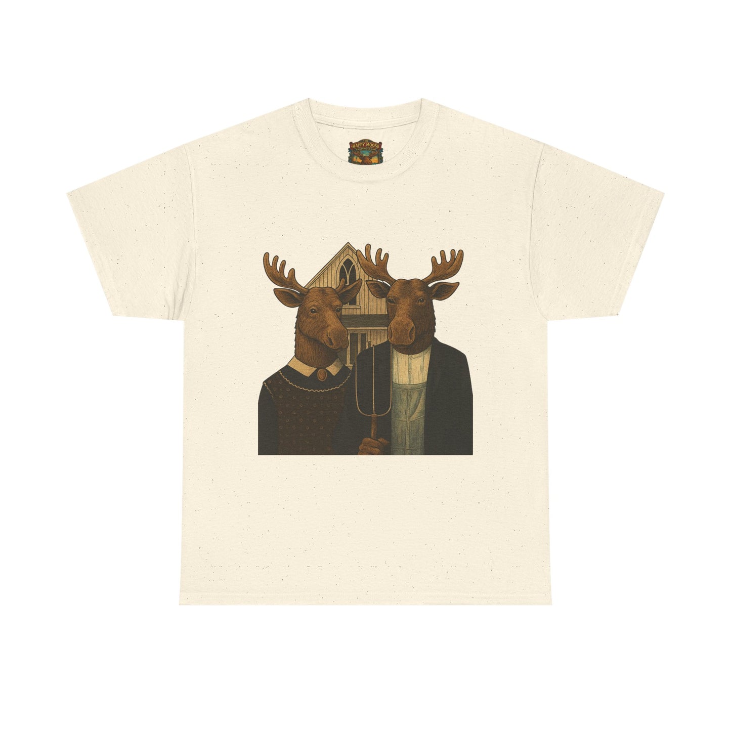Moose Portrait T-Shirt — Vintage Animal Couple Graphic Tee