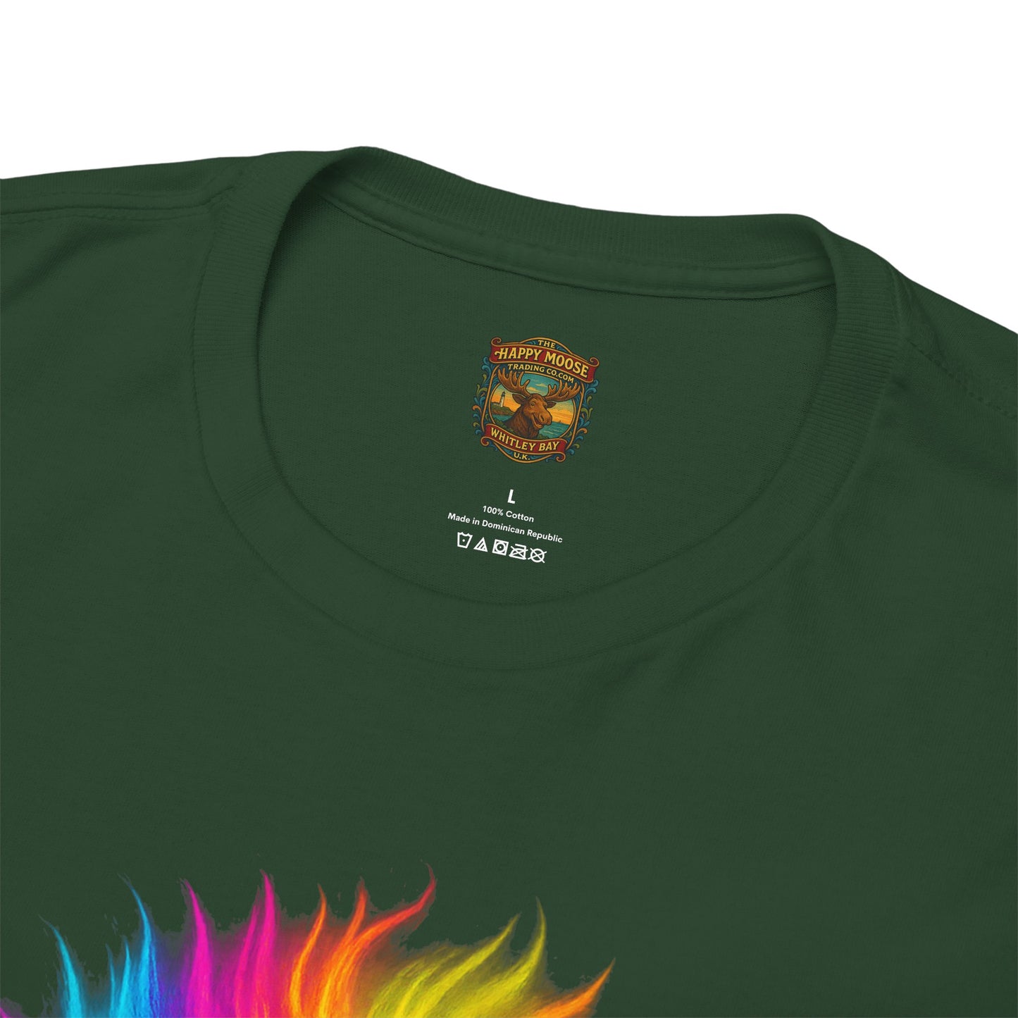 Rainbow Highland Cow T-Shirt — Colourful Neon Graphic Tee