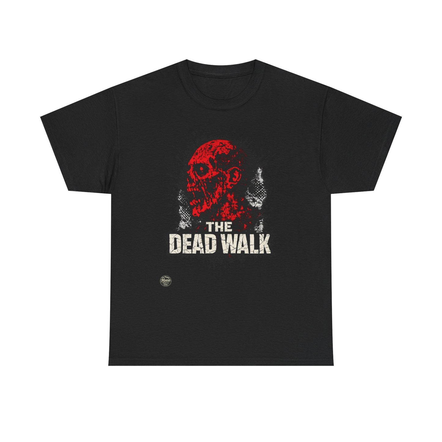 The Dead Walk Horror T-Shirt — Red Zombie Skull Graphic Tee