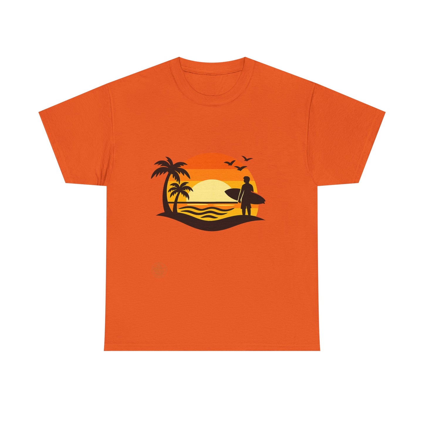 Surf Sunset T-Shirt — Retro Palm Tree Beach Tee