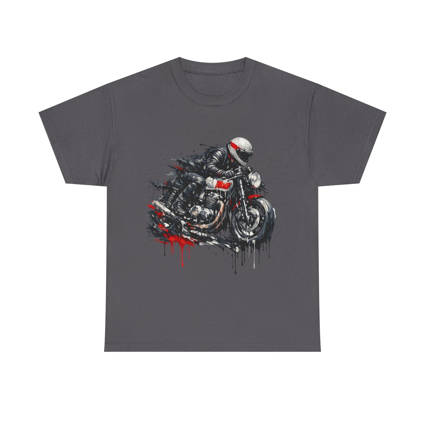 Motorcycle Racer T-Shirt Speed Rider Graphic Drip Street Art Biker Tee EBC09