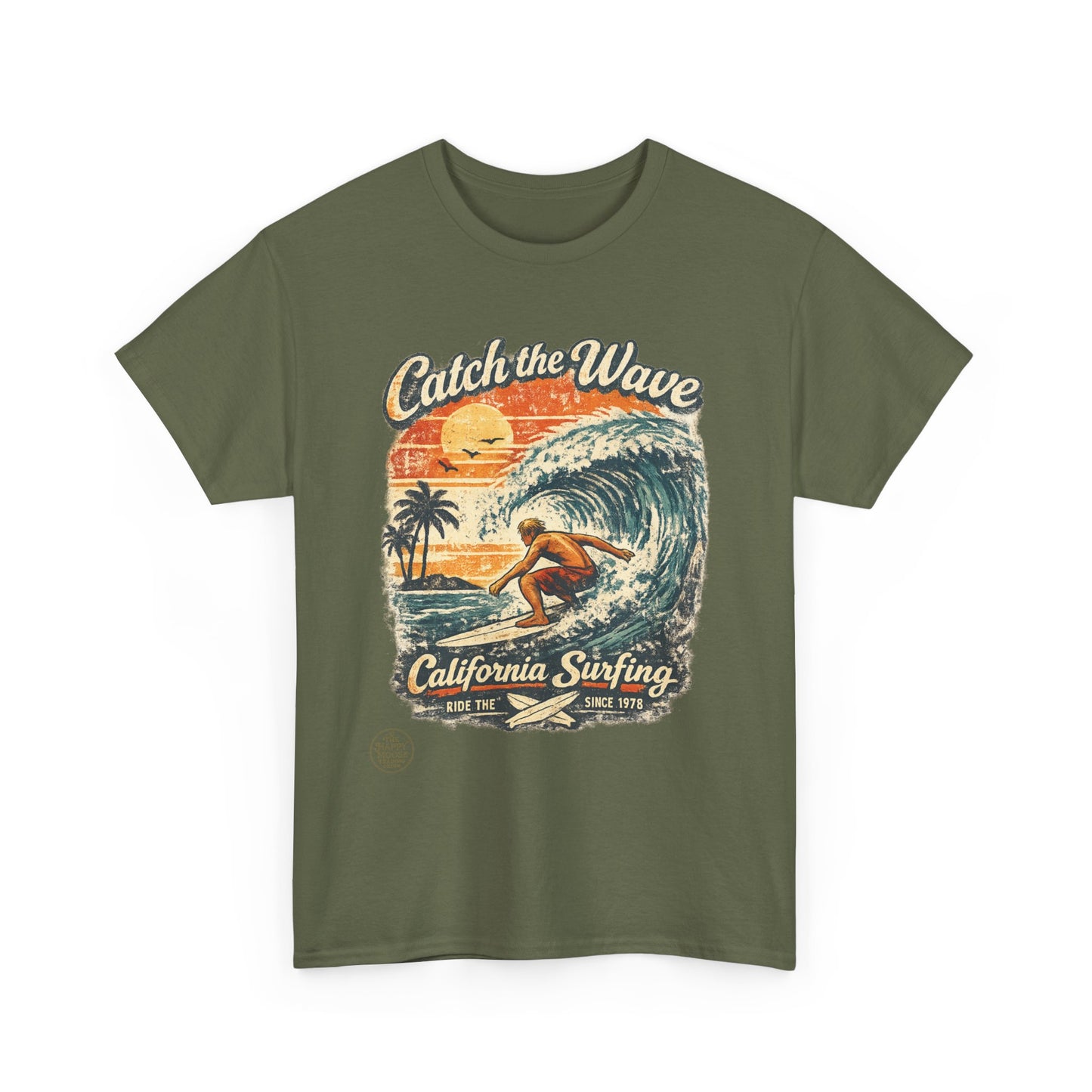 Catch the Wave California Surfing T-Shirt — Retro Beach Surf Tee
