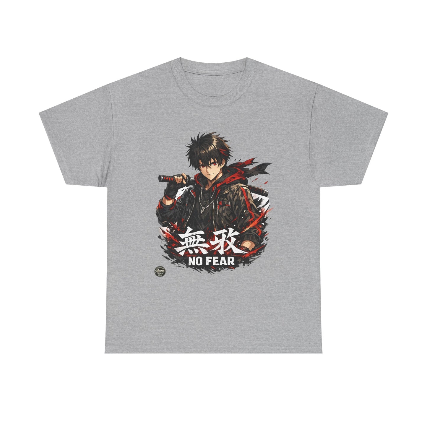 Anime Samurai 'No Fear' T-Shirt — Kanji Graphic Tee #E007