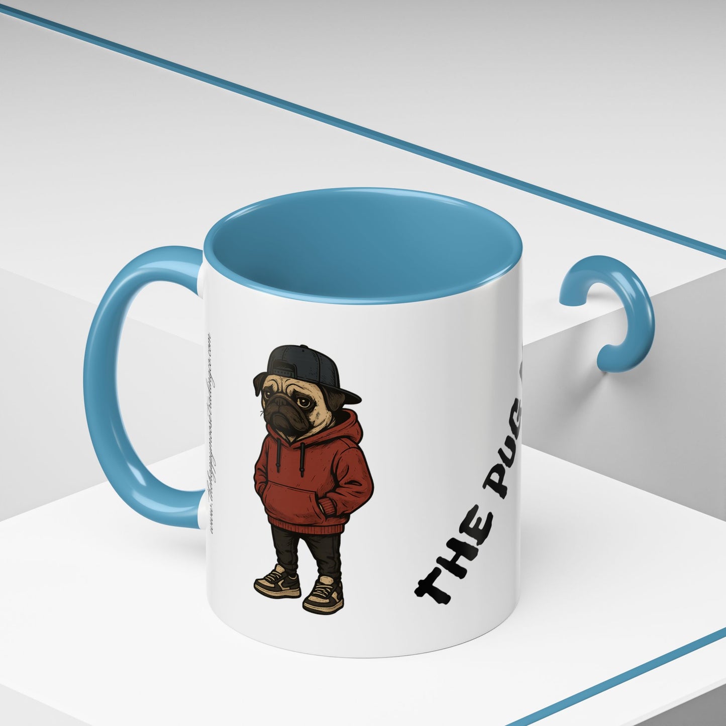 The Pug Mug Accent Coffee Mug — Cute Pug Cartoon Gift (11/15oz)