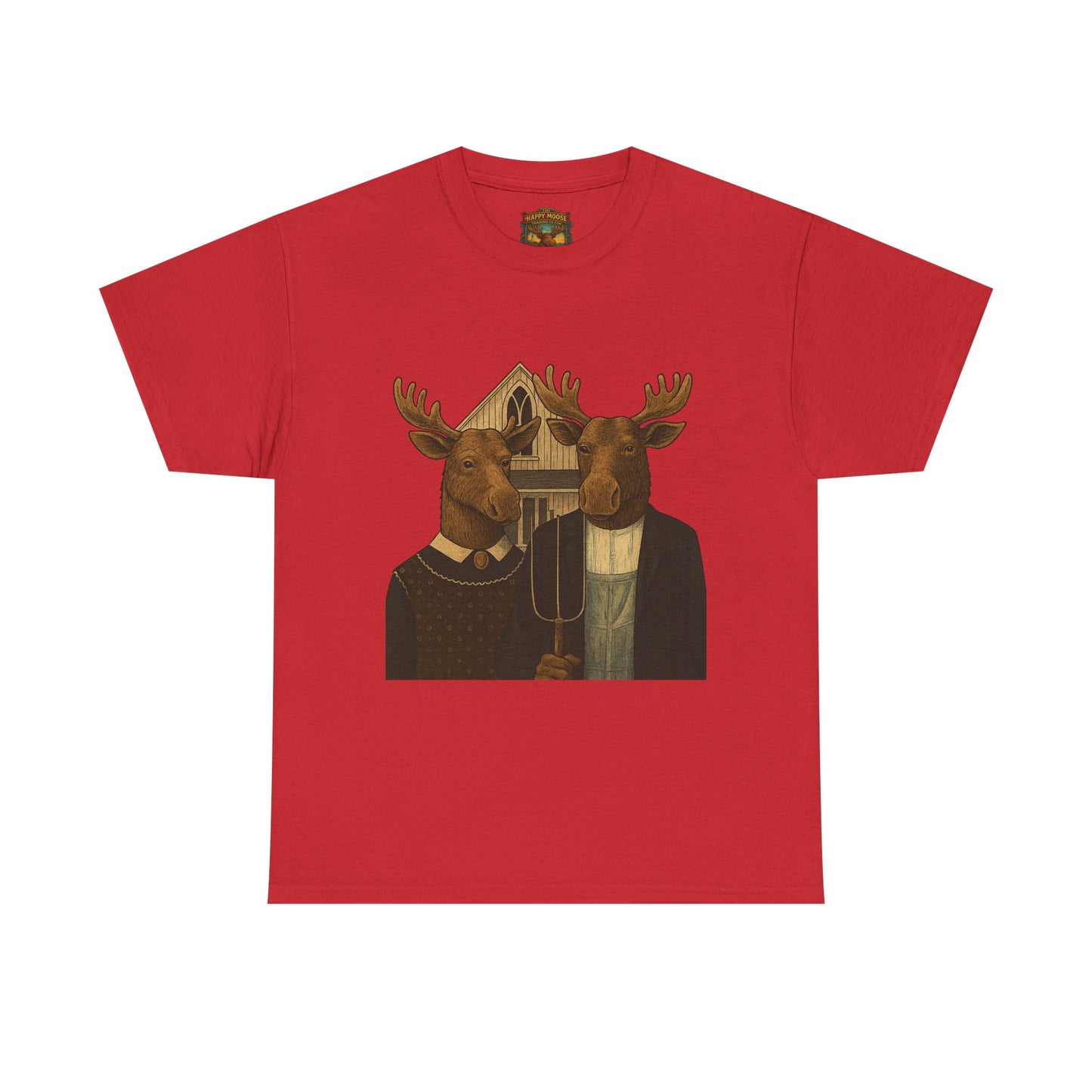Moose Portrait T-Shirt — Vintage Animal Couple Graphic Tee