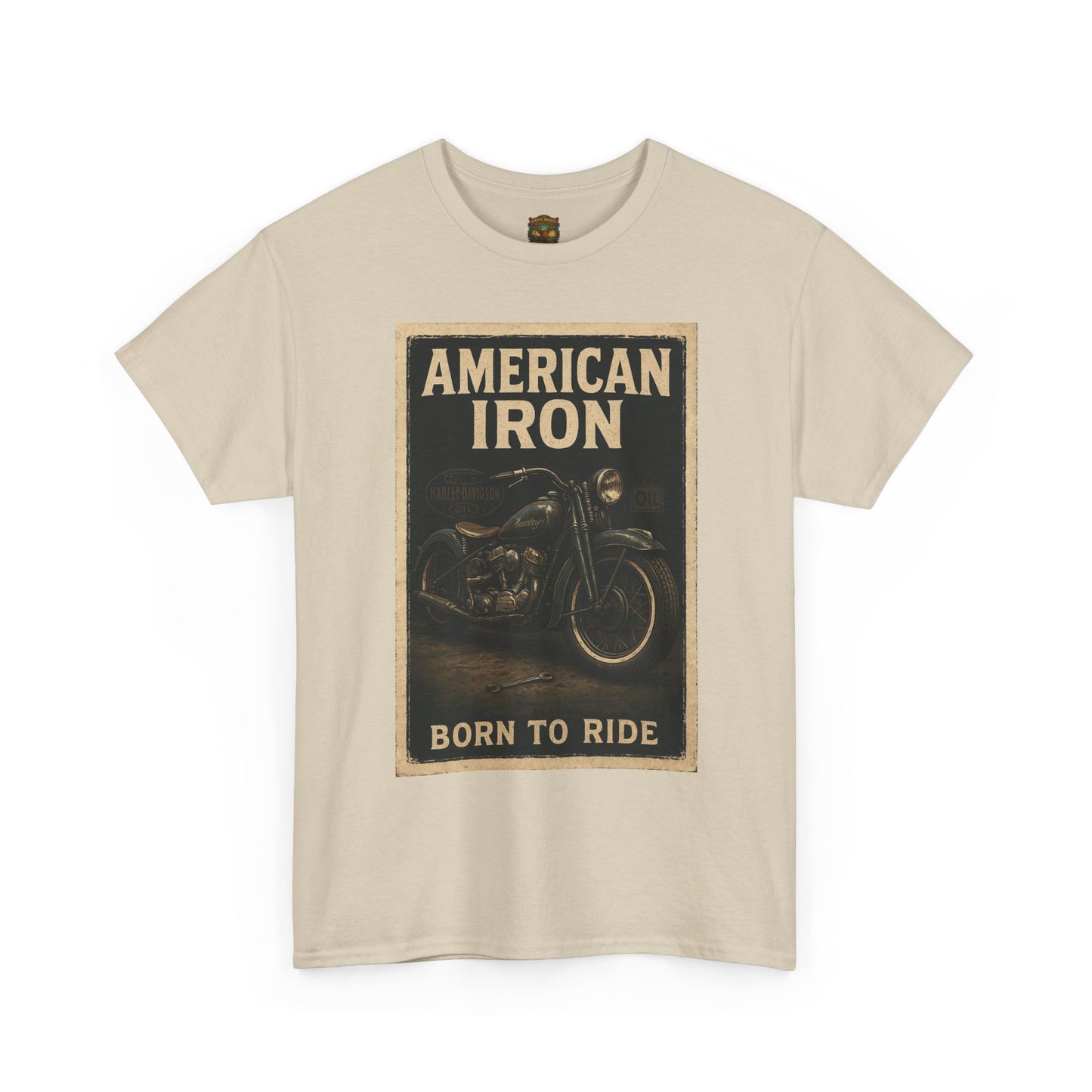 American Iron motorcycle poster Tee | Born to Ride vintage biker graphic T-Shirt