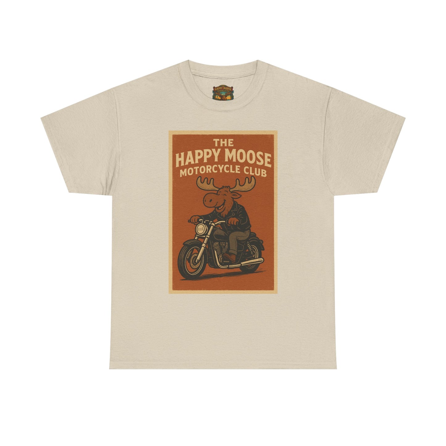 Happy Moose Motorcycle Club T-Shirt | Moose Biker Graphic