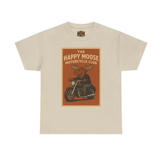 Happy Moose Motorcycle Club T-Shirt | Moose Biker Graphic