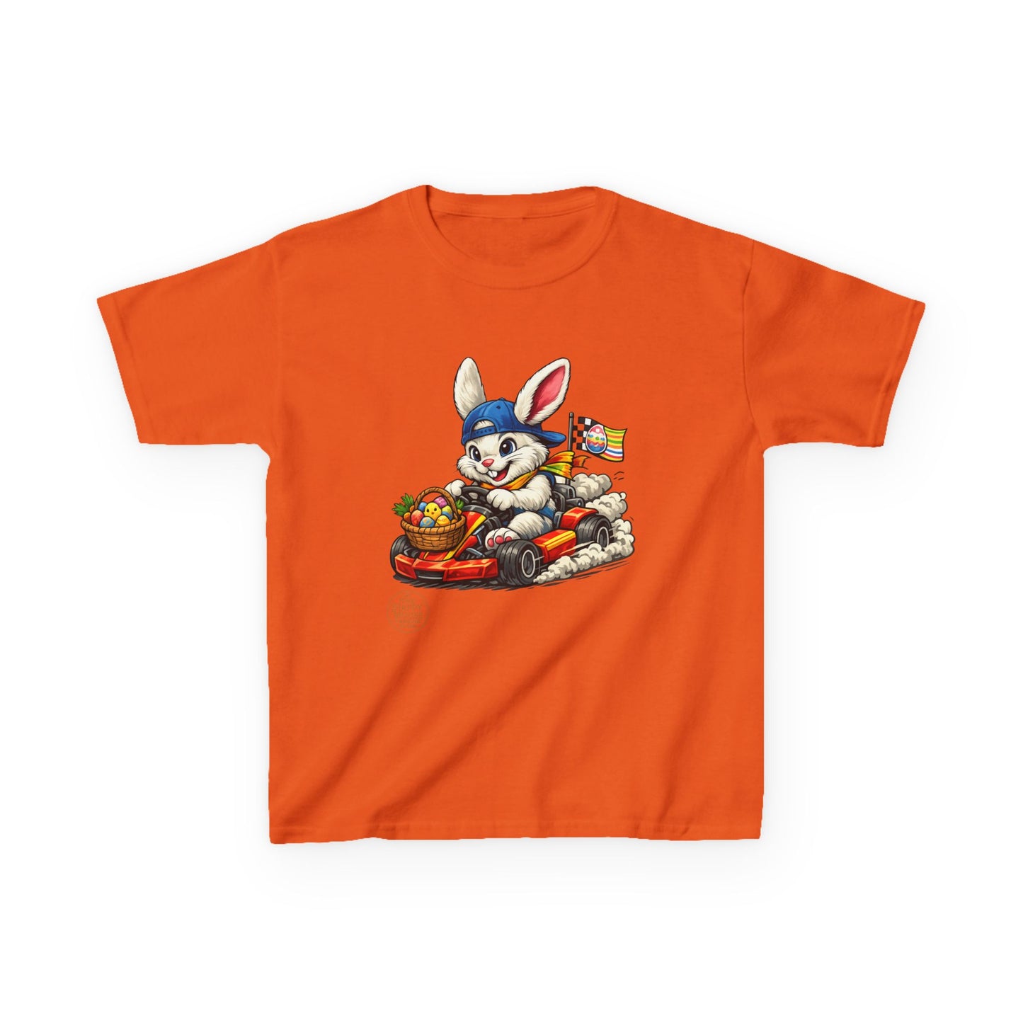 Kids Bunny Go-Kart Tee – Easter Bunny Racing with Candy Basket