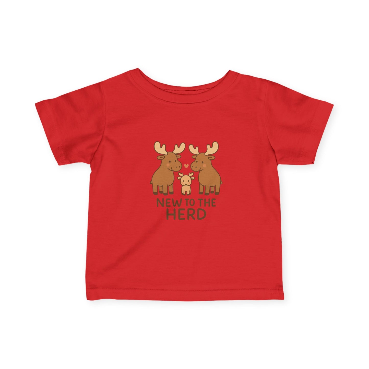 Infant Tee — "New to the Herd" Moose Family Baby Shirt