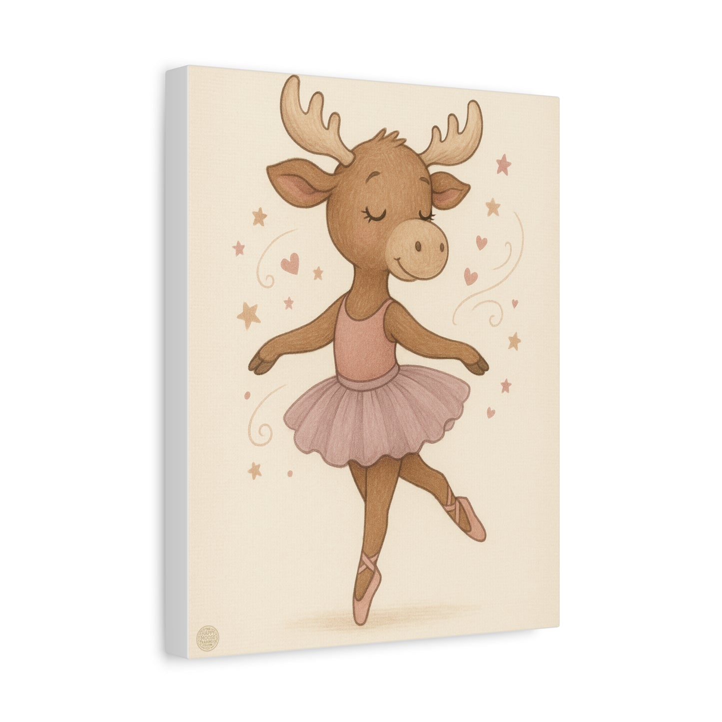 Ballet Moose Nursery Canvas — Cute Ballerina Animal Wall Art
