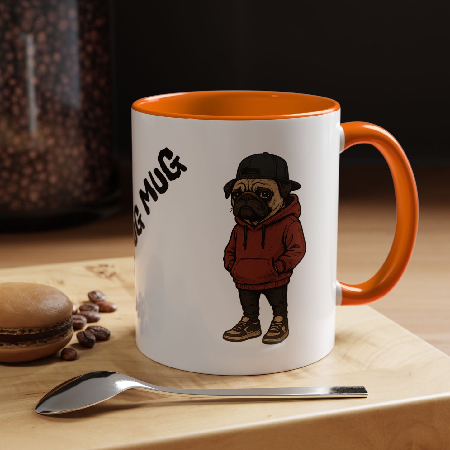 The Pug Mug Accent Coffee Mug — Cute Pug Cartoon Gift (11/15oz)
