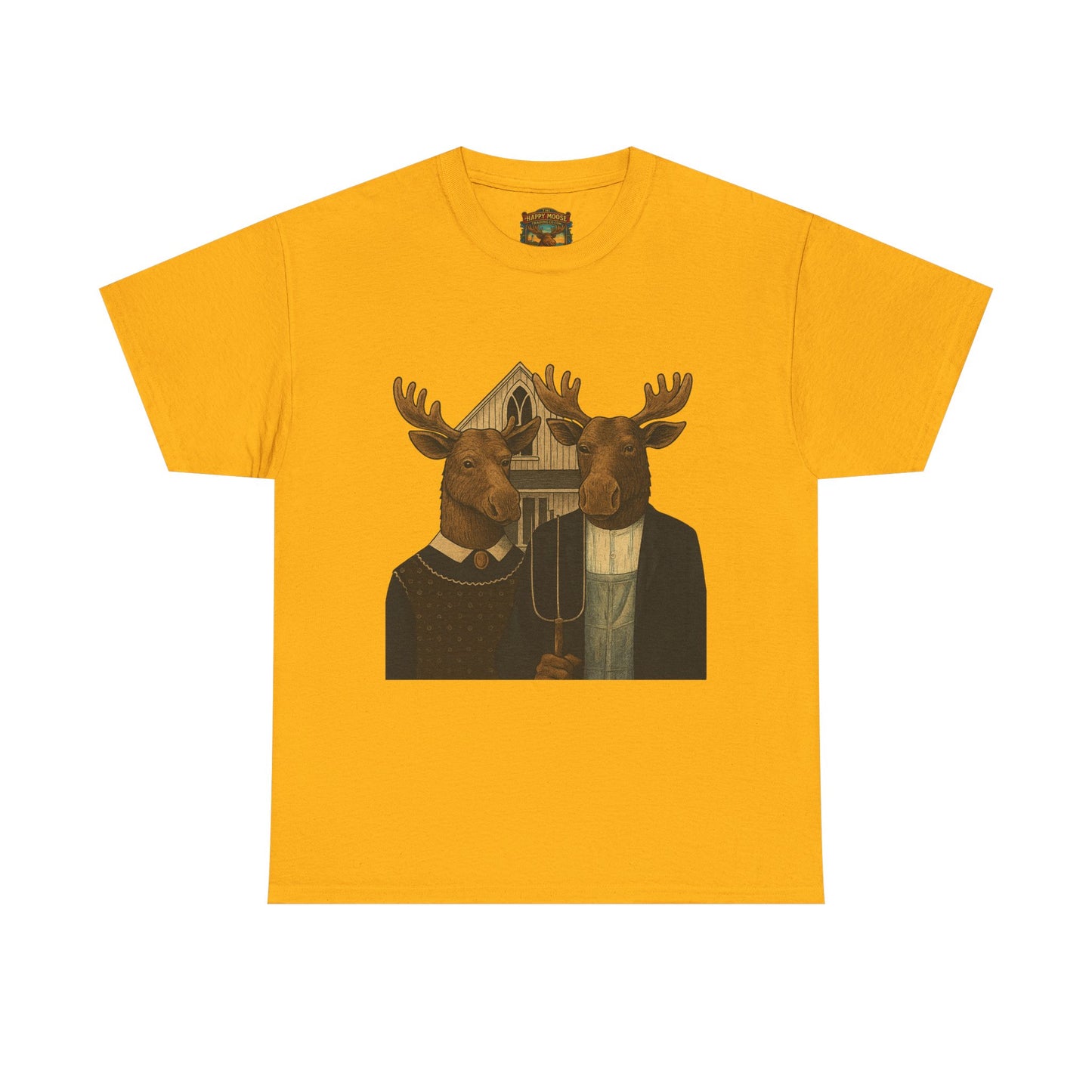 Moose Portrait T-Shirt — Vintage Animal Couple Graphic Tee