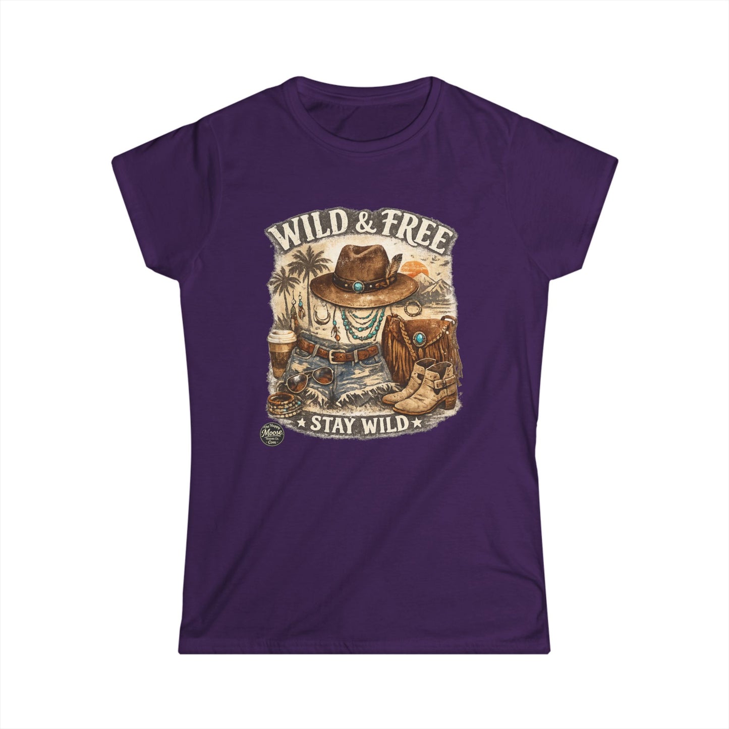 Wild & Free Western Graphic Tee — "Stay Wild" Cowboy Boho Women's Shirt