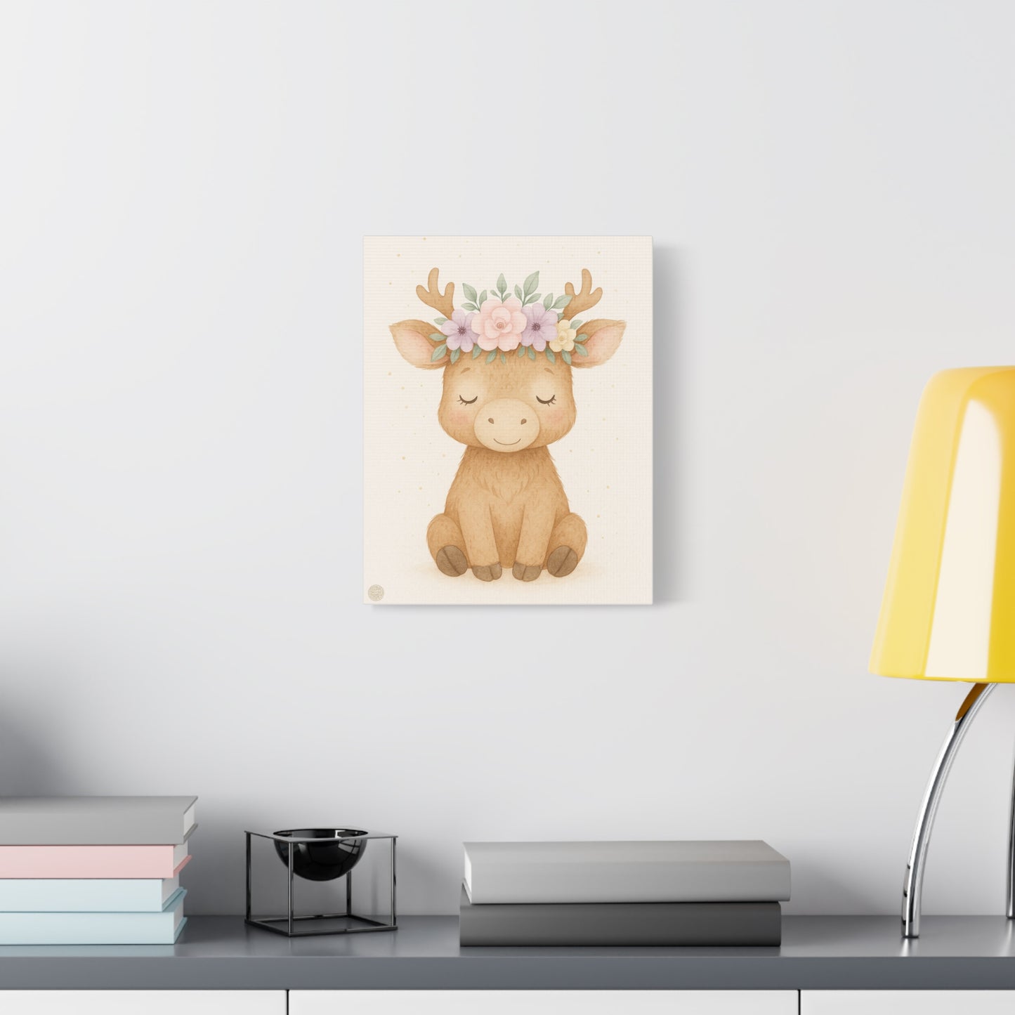 Woodland Baby Deer Canvas Print — Cute Nursery Wall Art