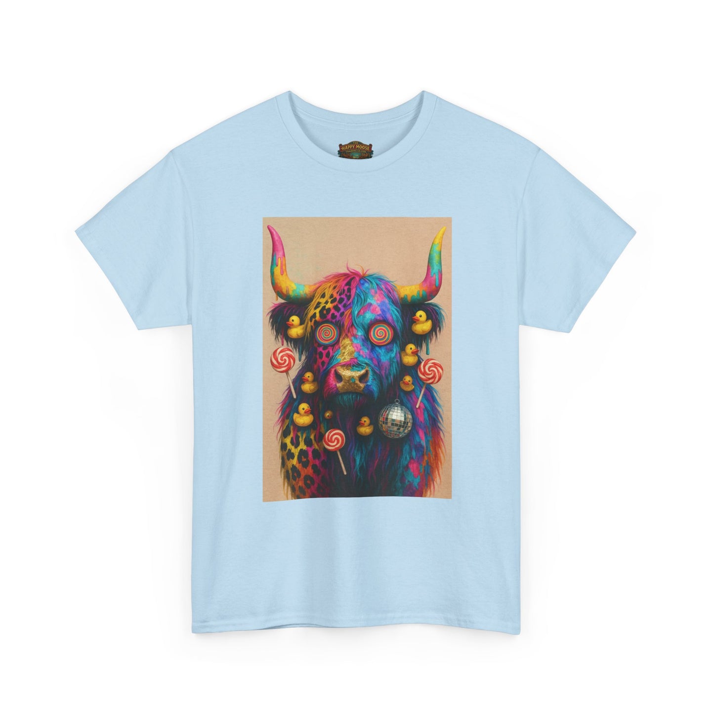 Psychedelic Highland Cow T-Shirt | Retro Rainbow Cow Art 6