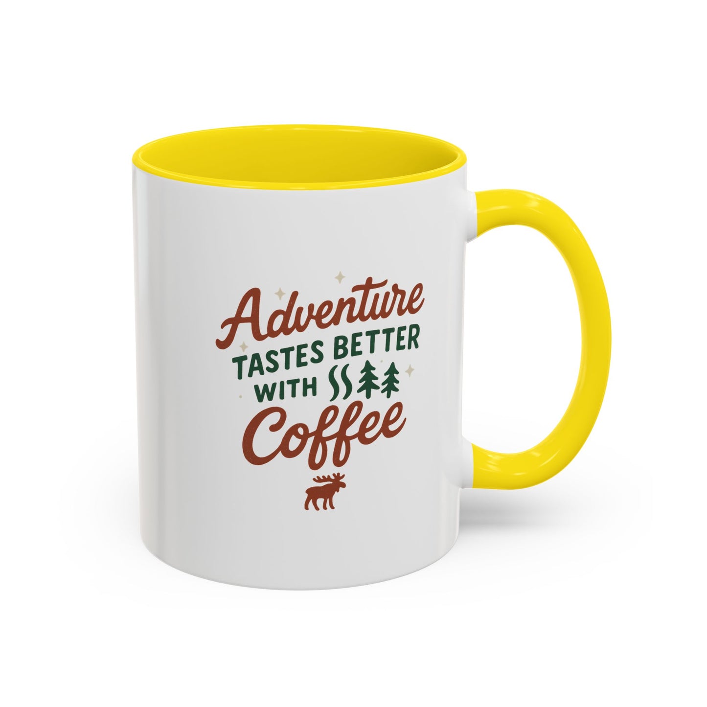 Adventure Tastes Better With Coffee Mug — "Adventure Tastes Better with Coffee" Rustic Outdoor Camper Gift (11/15oz)