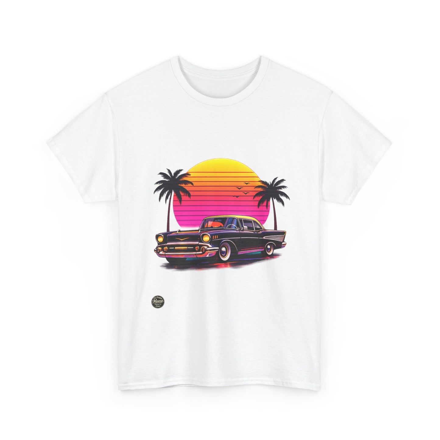 Retro Sunset Classic Car T‑Shirt  EC011