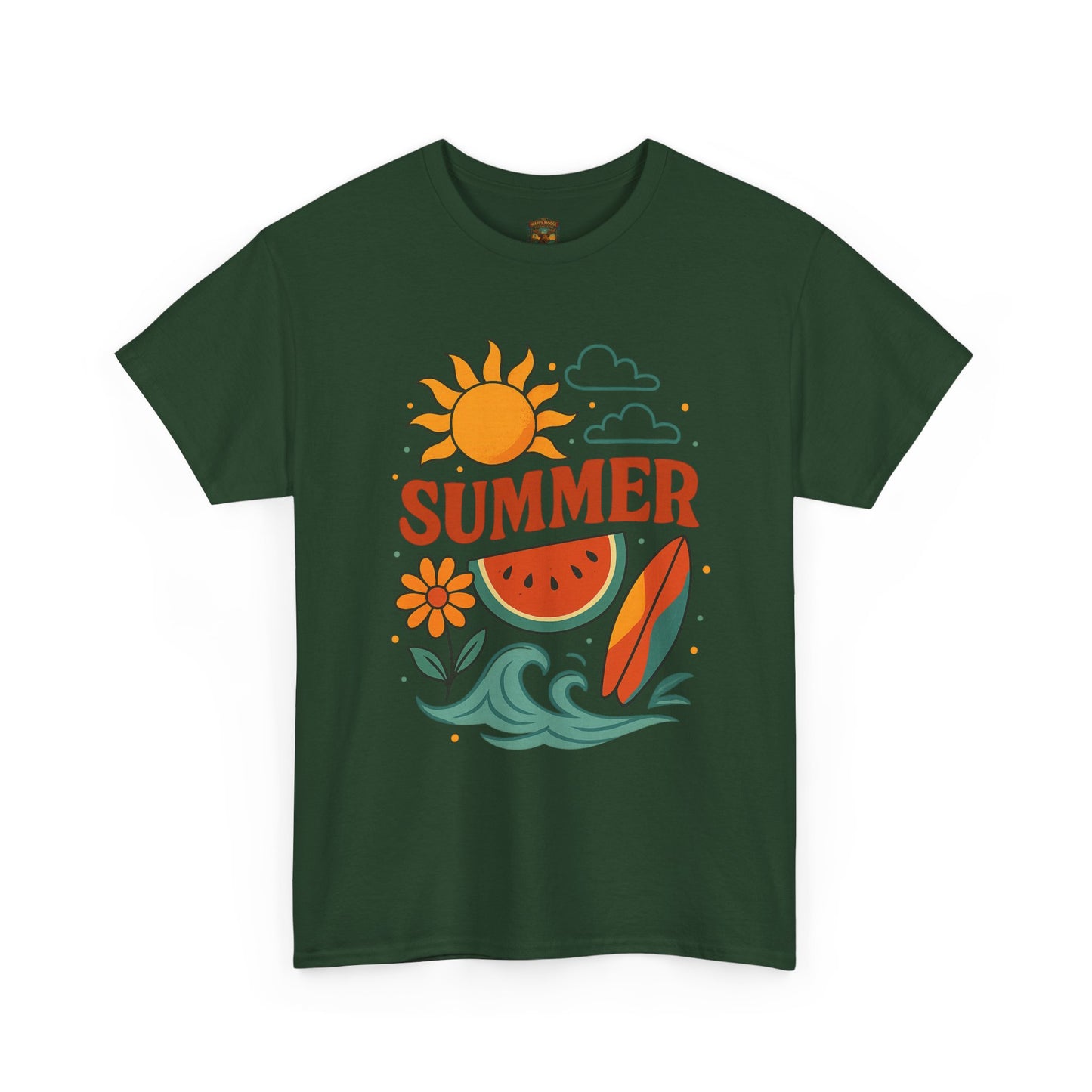 Summer Beach Tee | Surf Waves Palm Tree Graphic